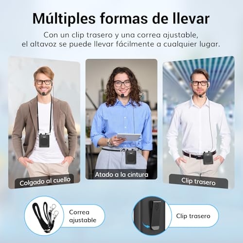 Detalle de TONOR K10: Amplificador de voz Bluetooth portátil 10W para docentes, guías y entrenadores