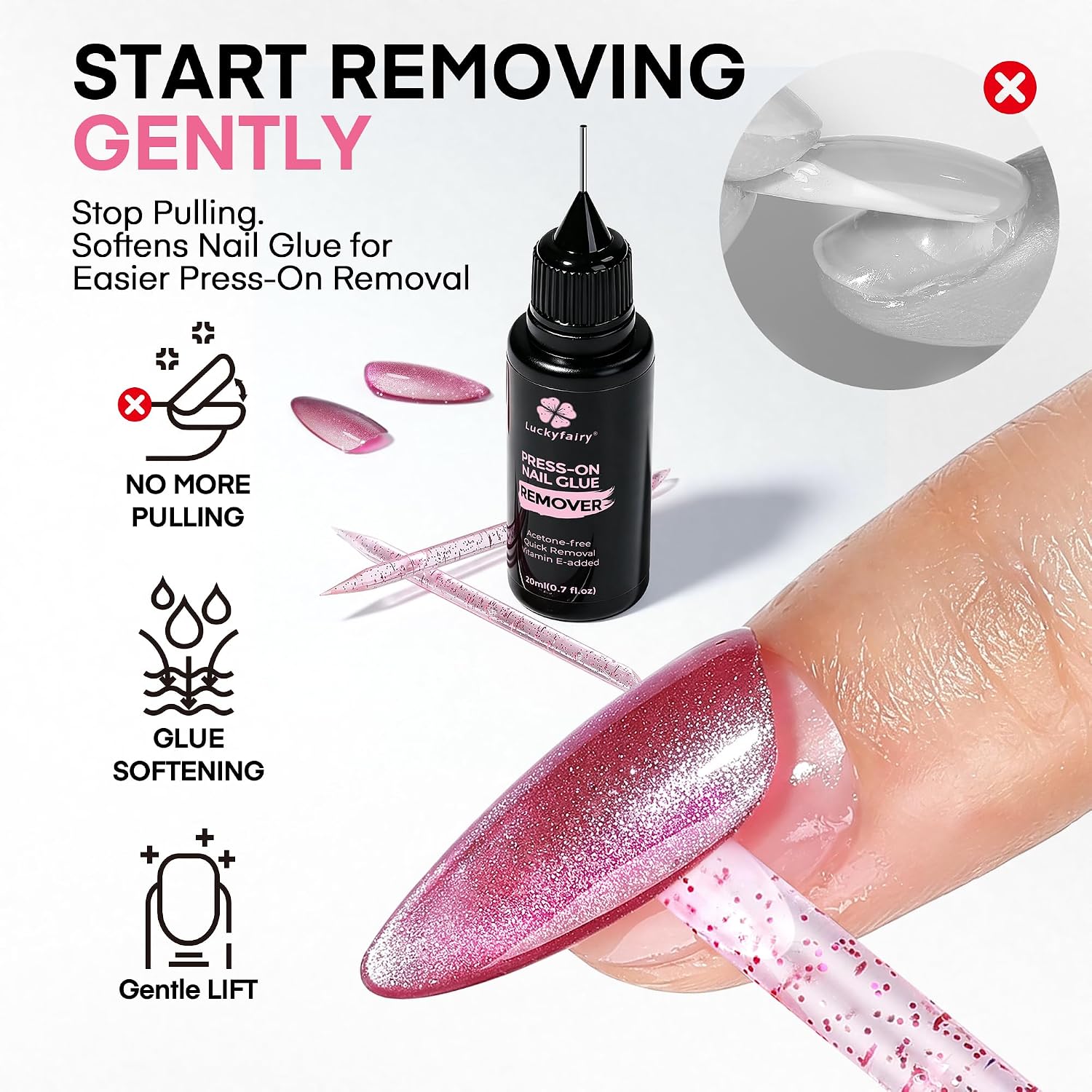 Detalle de Luckyfairy Press-On Nail Glue Remover 20ml