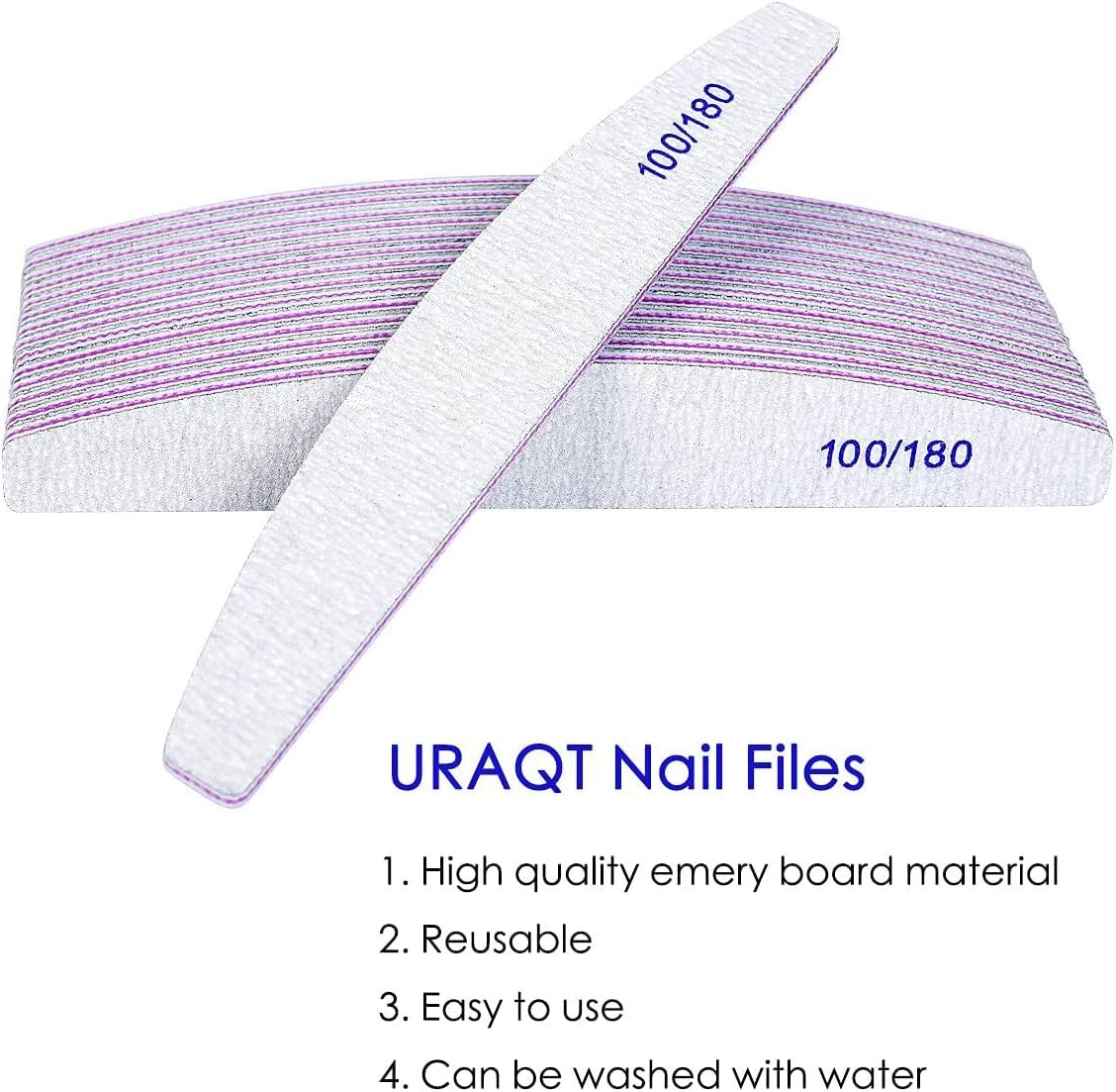 Thumbnail 5 de URAQT U4-ZY82C-U19121806-FBA nagelvijlen, dubbelzijdig 100/180 grit, 16 stuks