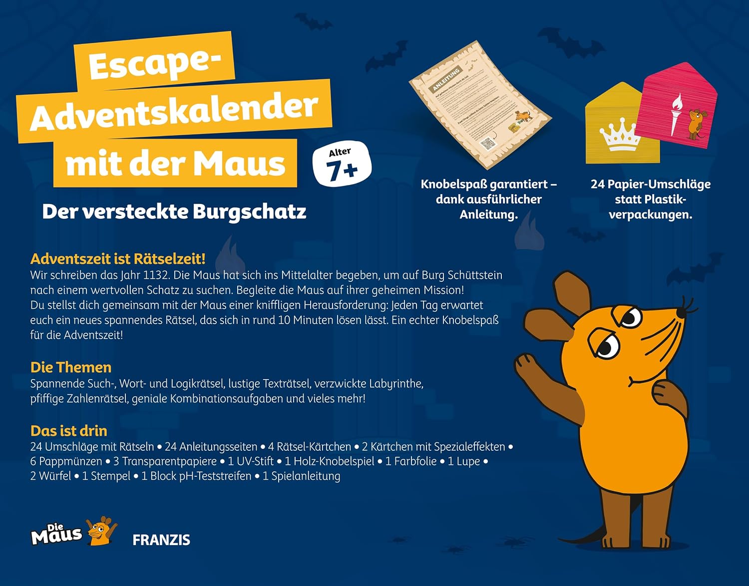Detalle de Escape Adventskalender mit der Maus: Der versteckte Burgschatz (Ausgabe für den Buchhandel)