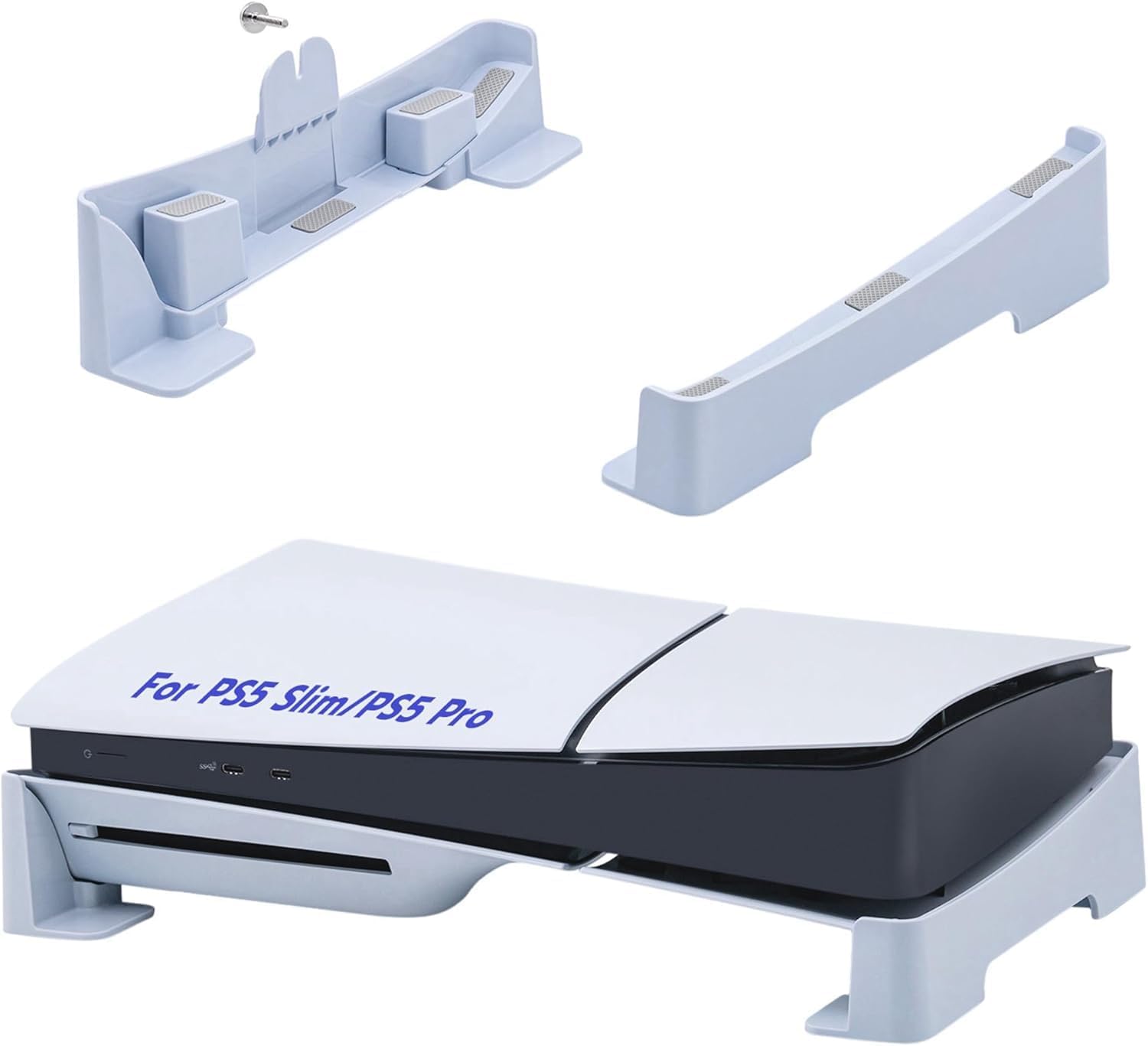 Tolesum Supporto Orizzontale per PS5 Slim / PS5 Pro (Bianco) con base antiscivolo