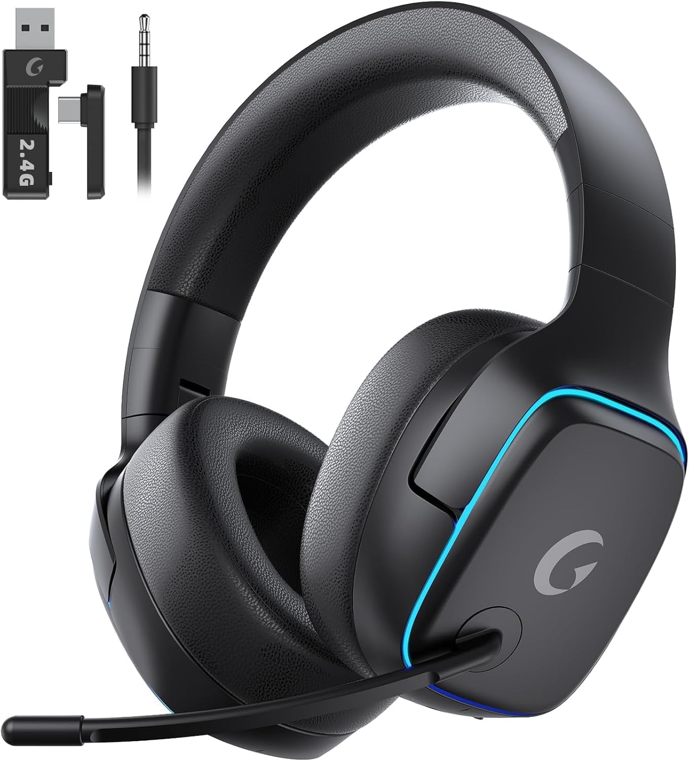 Detalle de Gvyugke Captain 780 Wireless Gaming Headset, 50 mm Drivers, Bluetooth 5.3