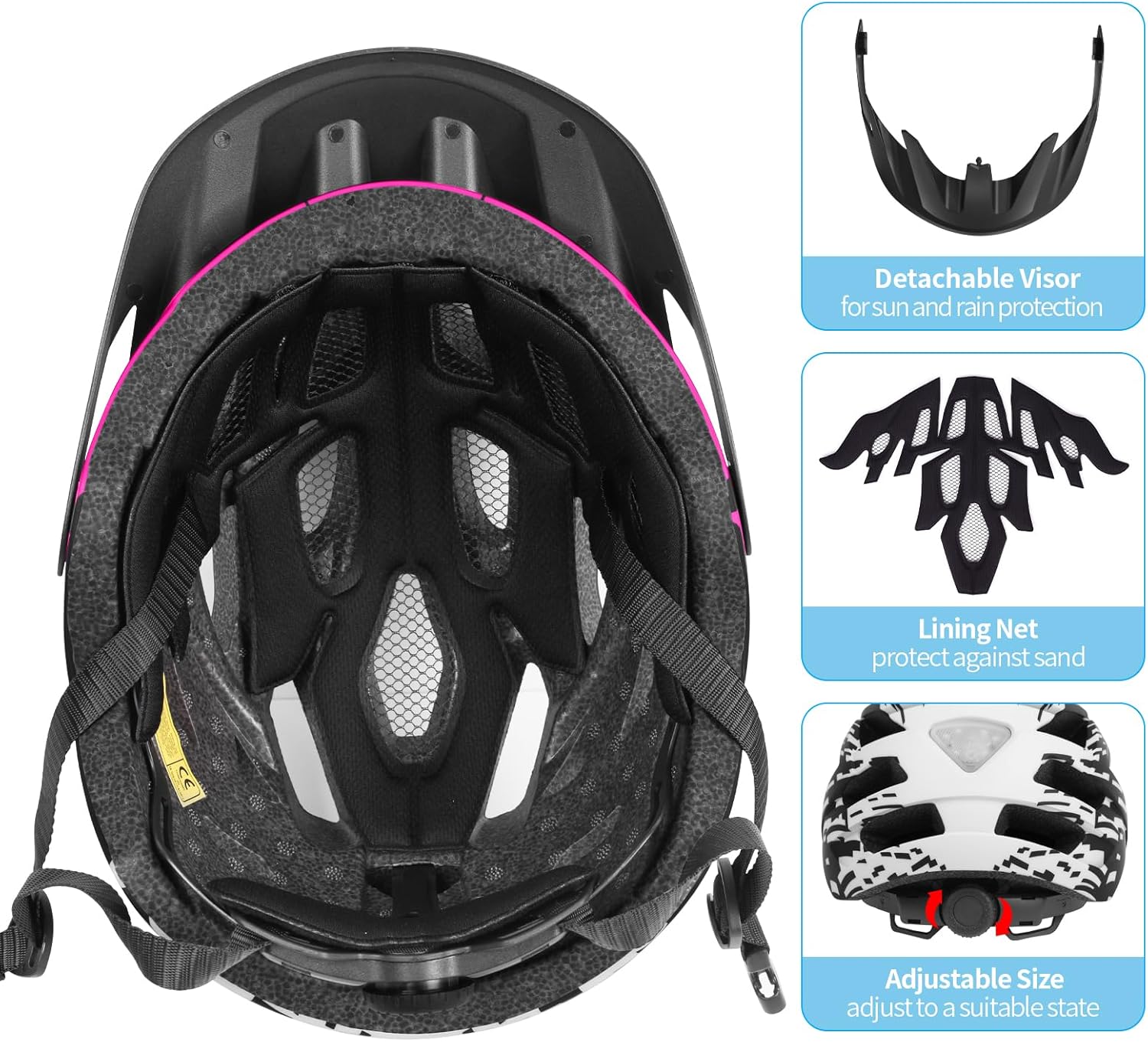 Thumbnail 6 de Fahrradhelm Erwachsene mit LED, 57-61 cm