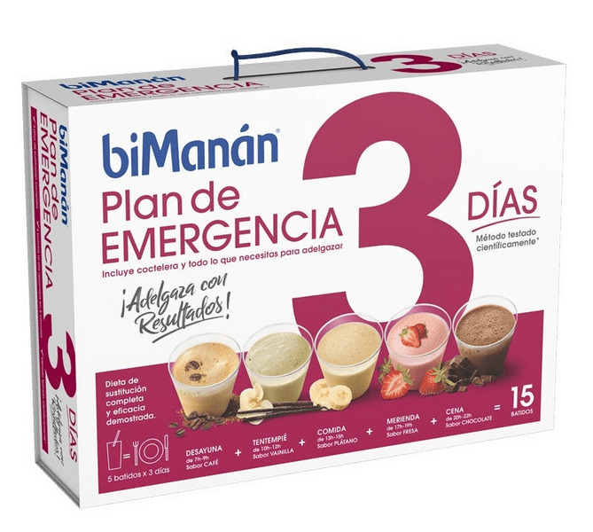 BiManán Plan Emergencia 3 Días batidos 900 kcal/día