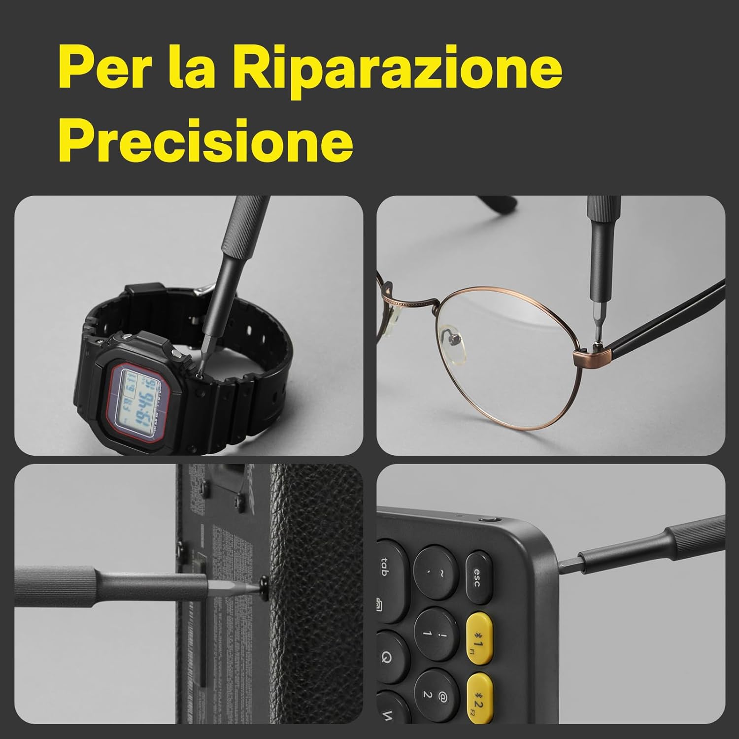 Thumbnail 1 de HOTO Set Cacciaviti Precisione 28 in 1: kit multifunzione magnetico per occhiali, telefoni e PC