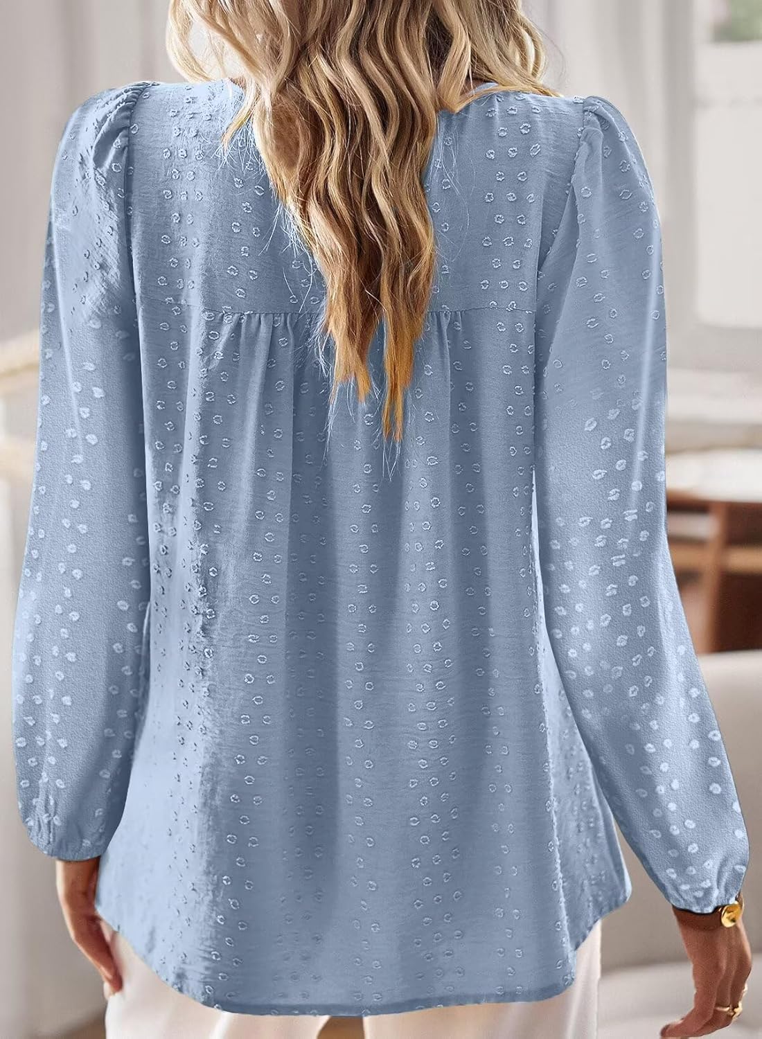 Thumbnail 2 de TUUHAW Damen Langarmshirt im Boho-Stil mit Rundhals, Häkelspitze und Pompon-Details