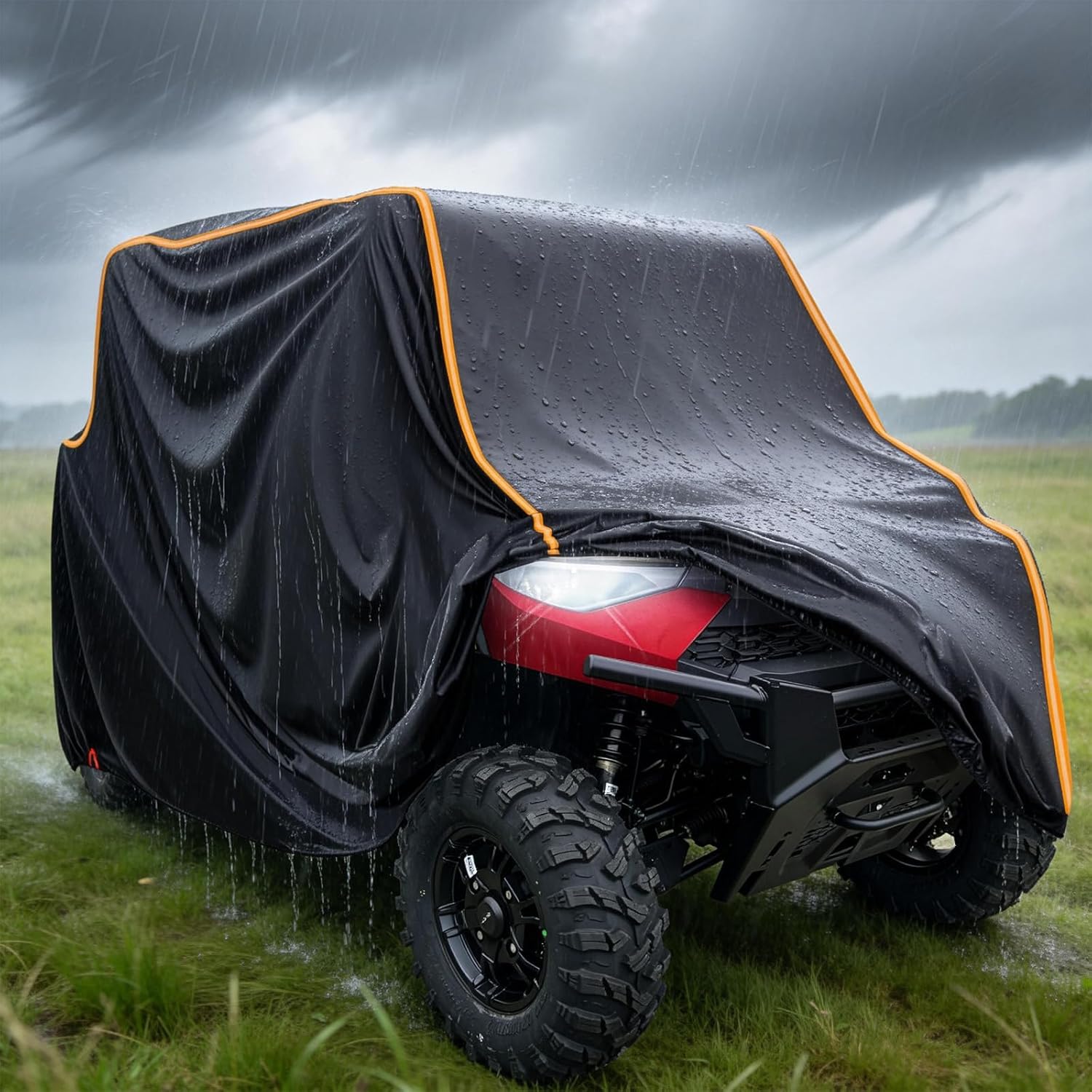 Detalle de StarknightMT Heavy Duty UTV Cover 4-Seat (157" x 65" x 77"): All-Weather Protection for 4-6 Seaters