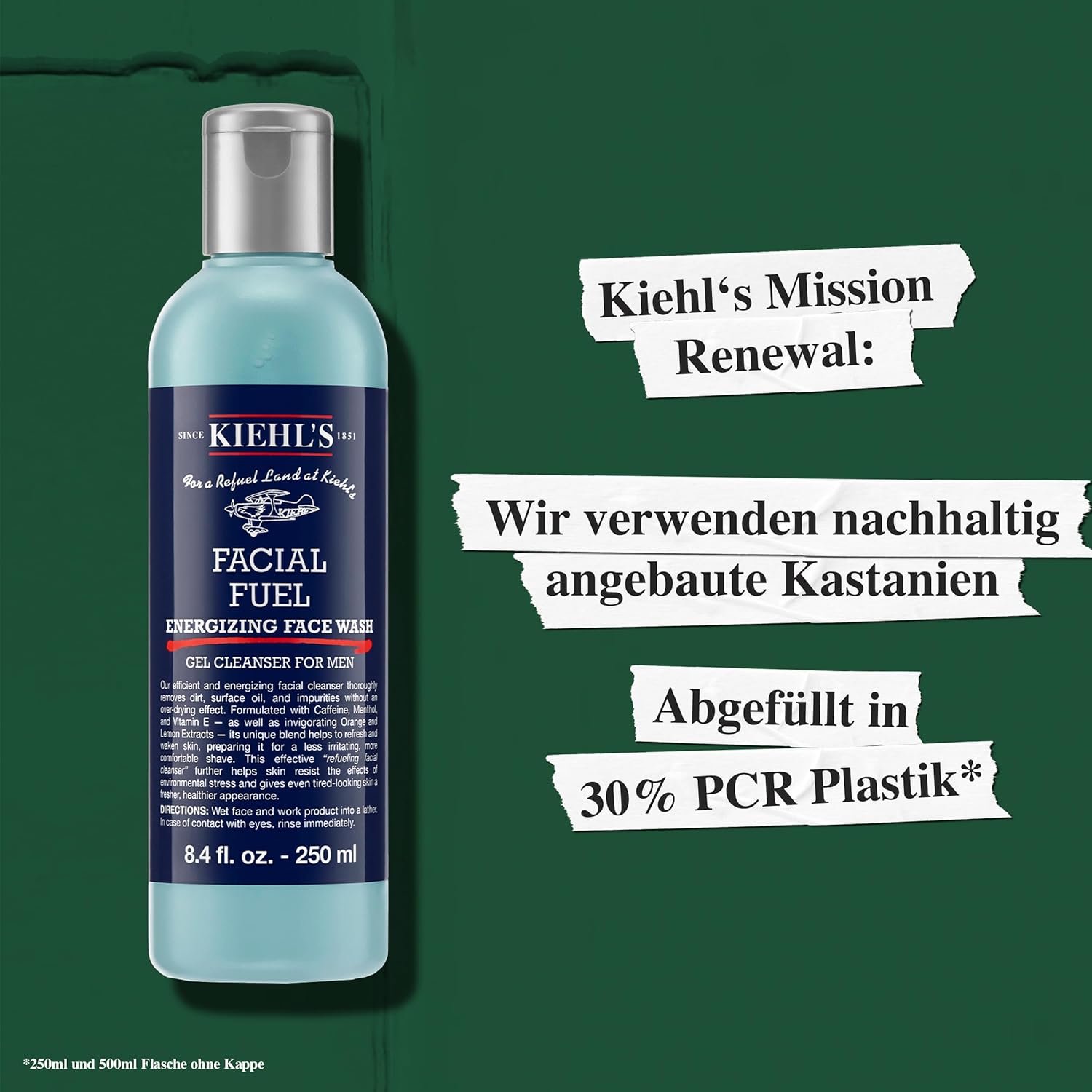 Thumbnail 6 de KIEHL'S Facial Fuel Energizing Face Wash – Erfrischendes Reinigungsgel mit Koffein und Menthol für gestresste Männerhaut
