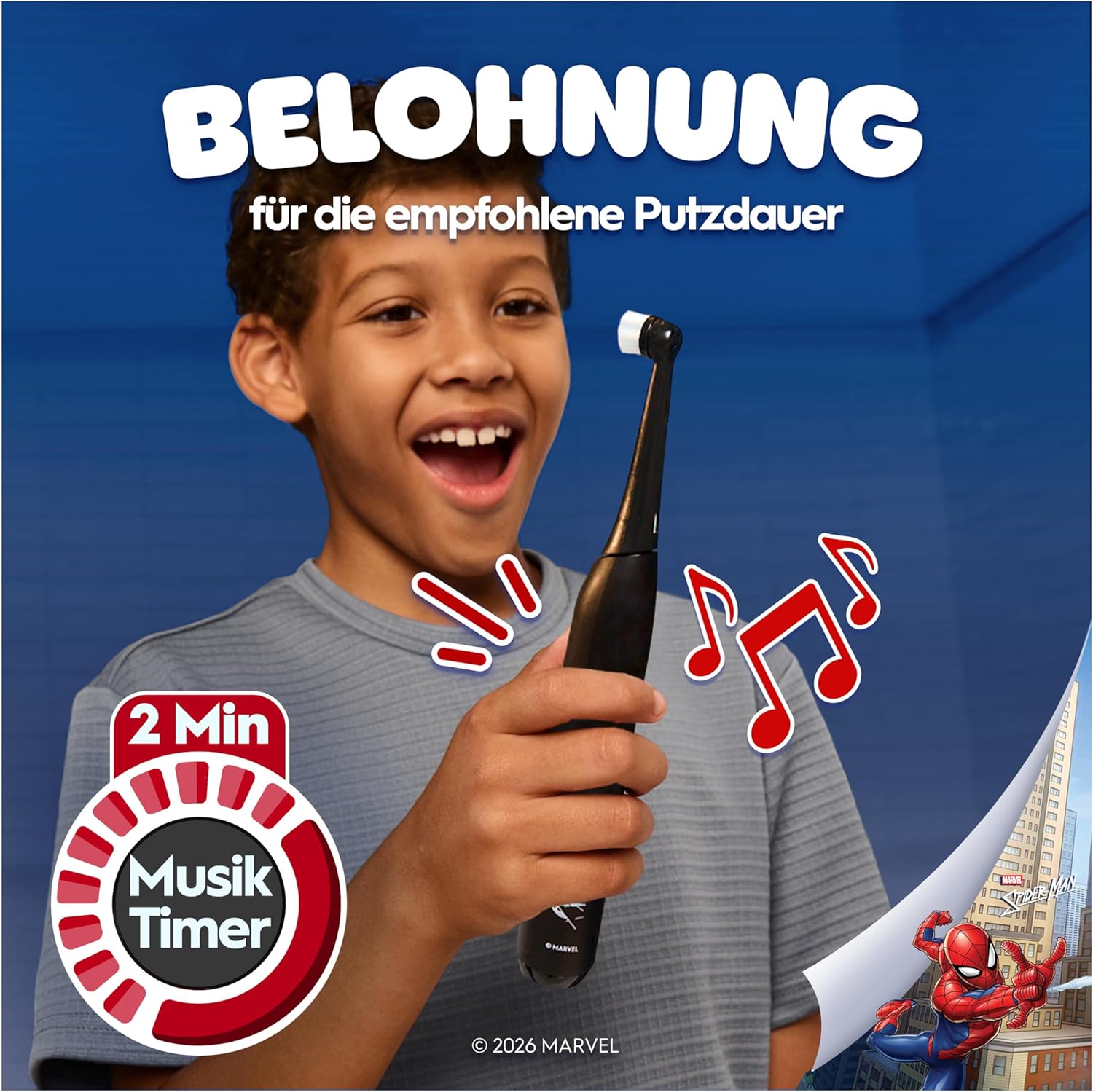 Detalle de Oral-B iO Kids 6+ Marvel Spiderman – Elektrische Zahnbürste für Kinder ab 6 Jahren