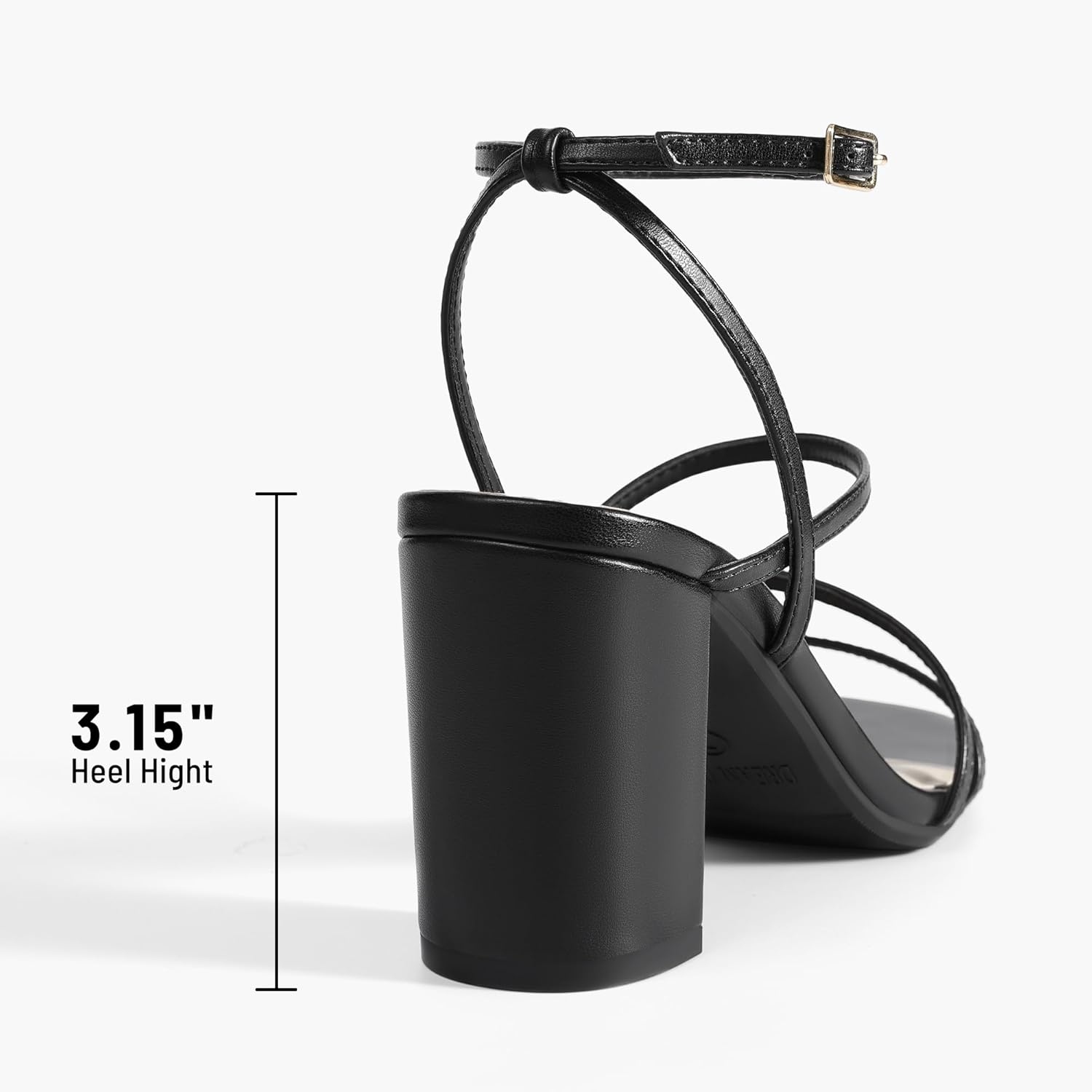 Thumbnail 5 de DREAM PAIRS Women's Heels: Chunky Block Strappy Square Open Toe Ankle Buckle Sandals