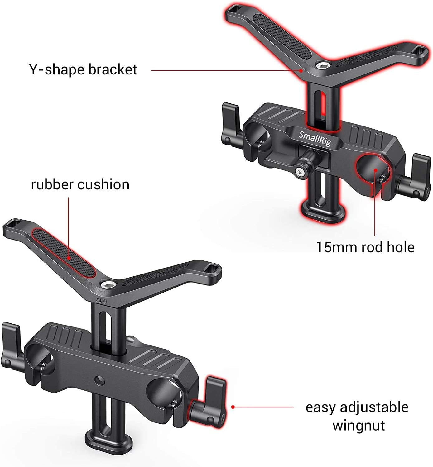 Detalle de SmallRig BSL2681 support d’objectif 15 mm (hauteur réglable jusqu’à 53,5 mm) pour reflex
