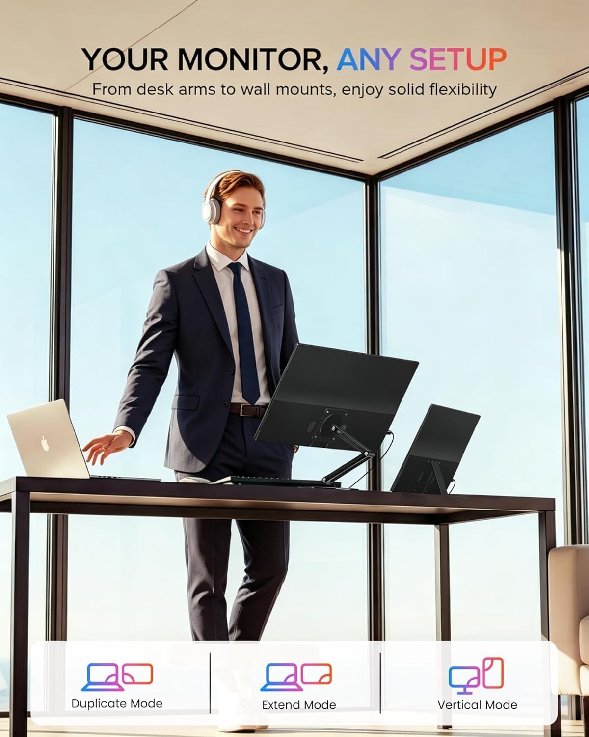 Detalle 2 de EVICIV Portable Monitor 15,6 Zoll – 1080P IPS mit 125 % sRGB (USB‑C / Mini‑HDMI)