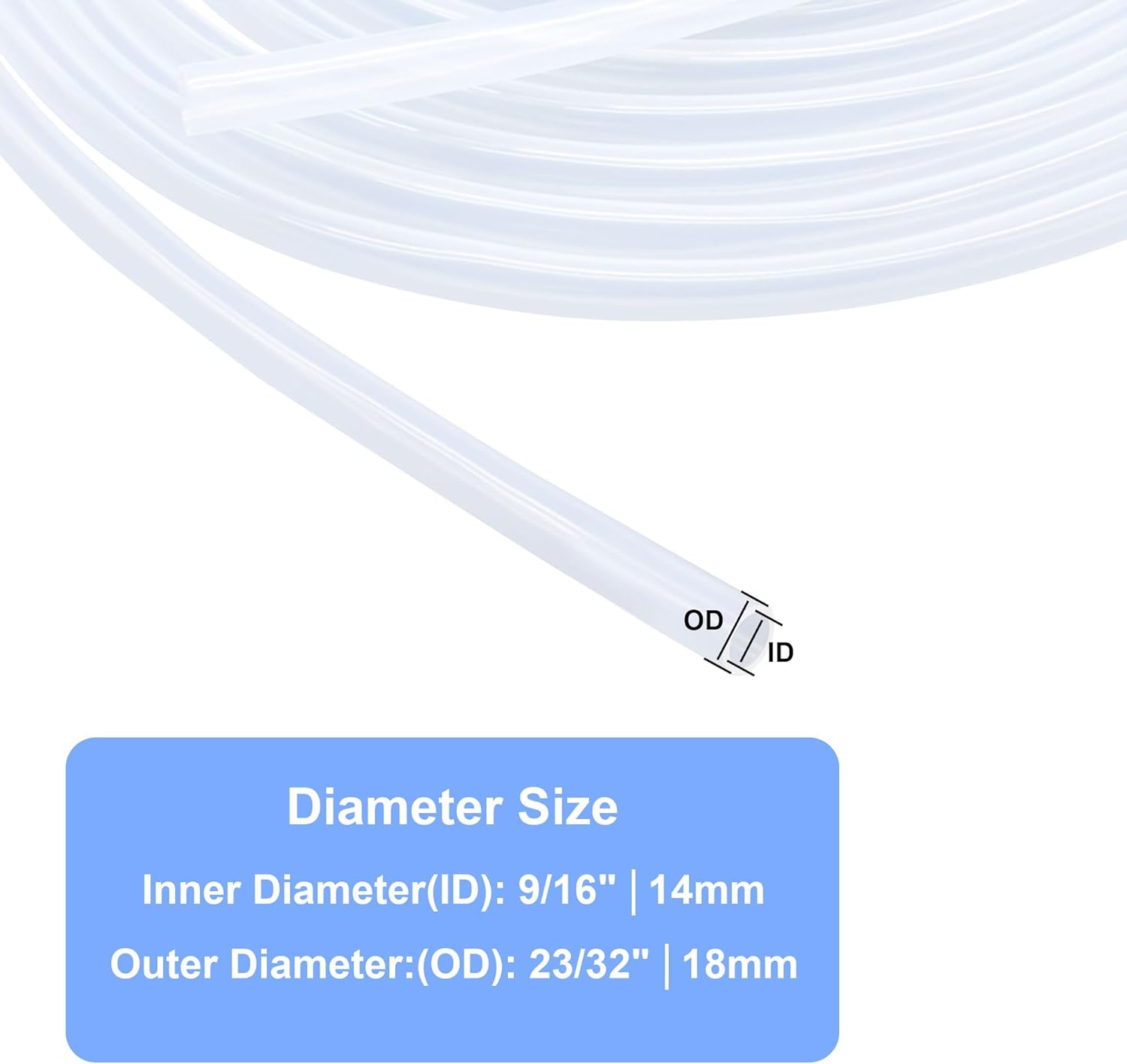 Detalle 2 de LAVMHAB Silikonschlauch 14 mm x 18 mm, 2 m – lebensmitteltauglich, flexibel und temperaturbeständig