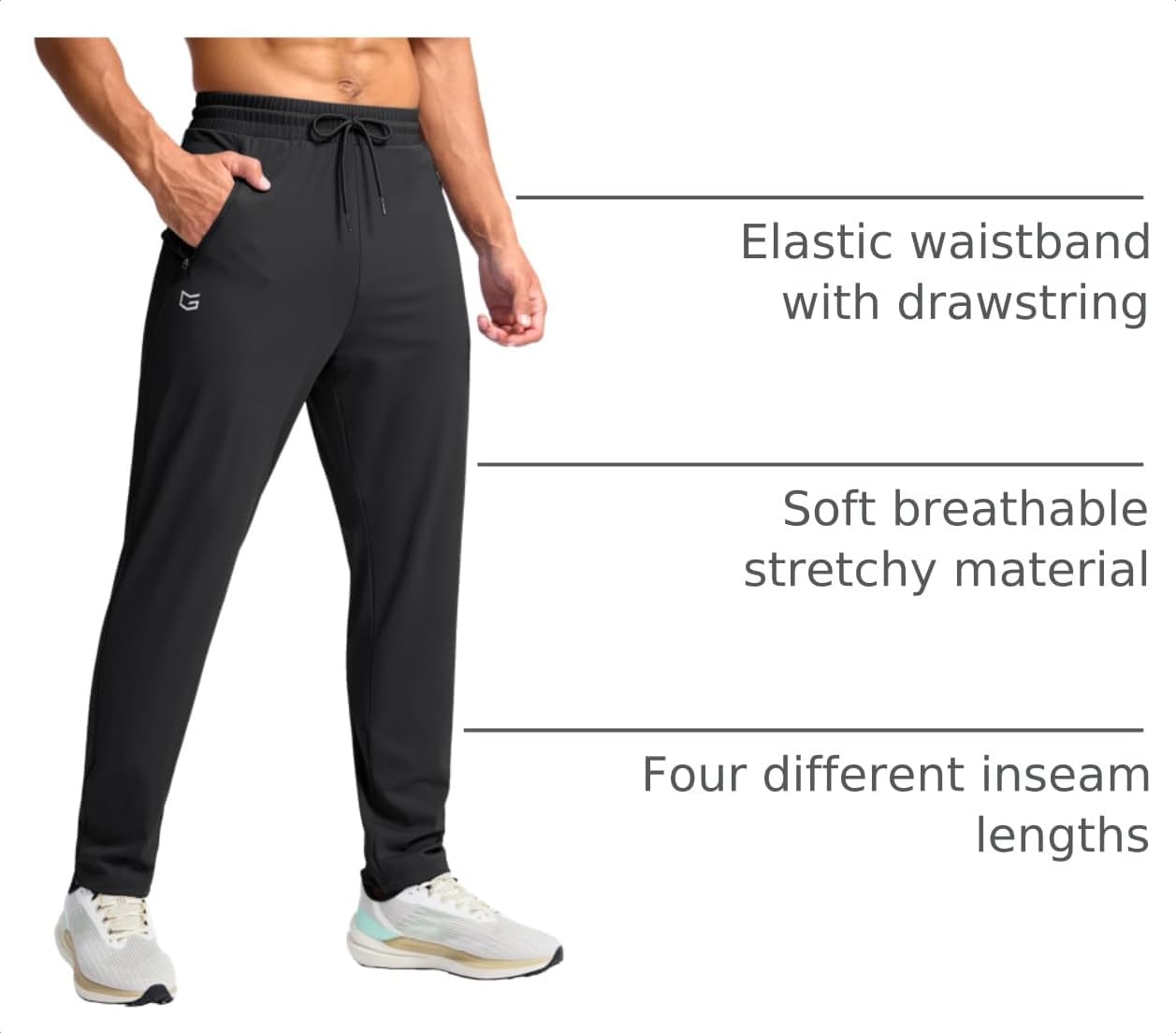 Detalle 2 de G Gradual Men's Tall Sweatpants, 4 Inseams, Zipper Pockets