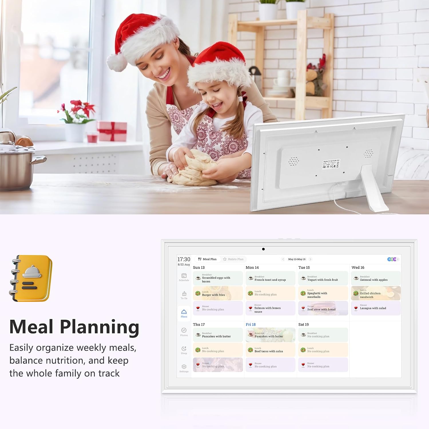 Thumbnail 5 de Hesmor Magnetic Digital Calendar 15.6" with Touch Screen: Fridge, Wall or Desk Mount, Photo Frame and Art Gallery