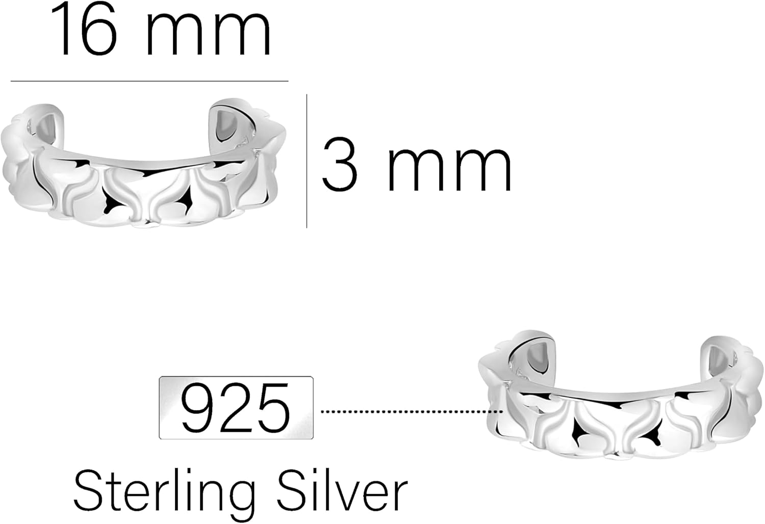 Detalle 2 de Sofia Milani Herz Ear Cuff aus 925 Silber