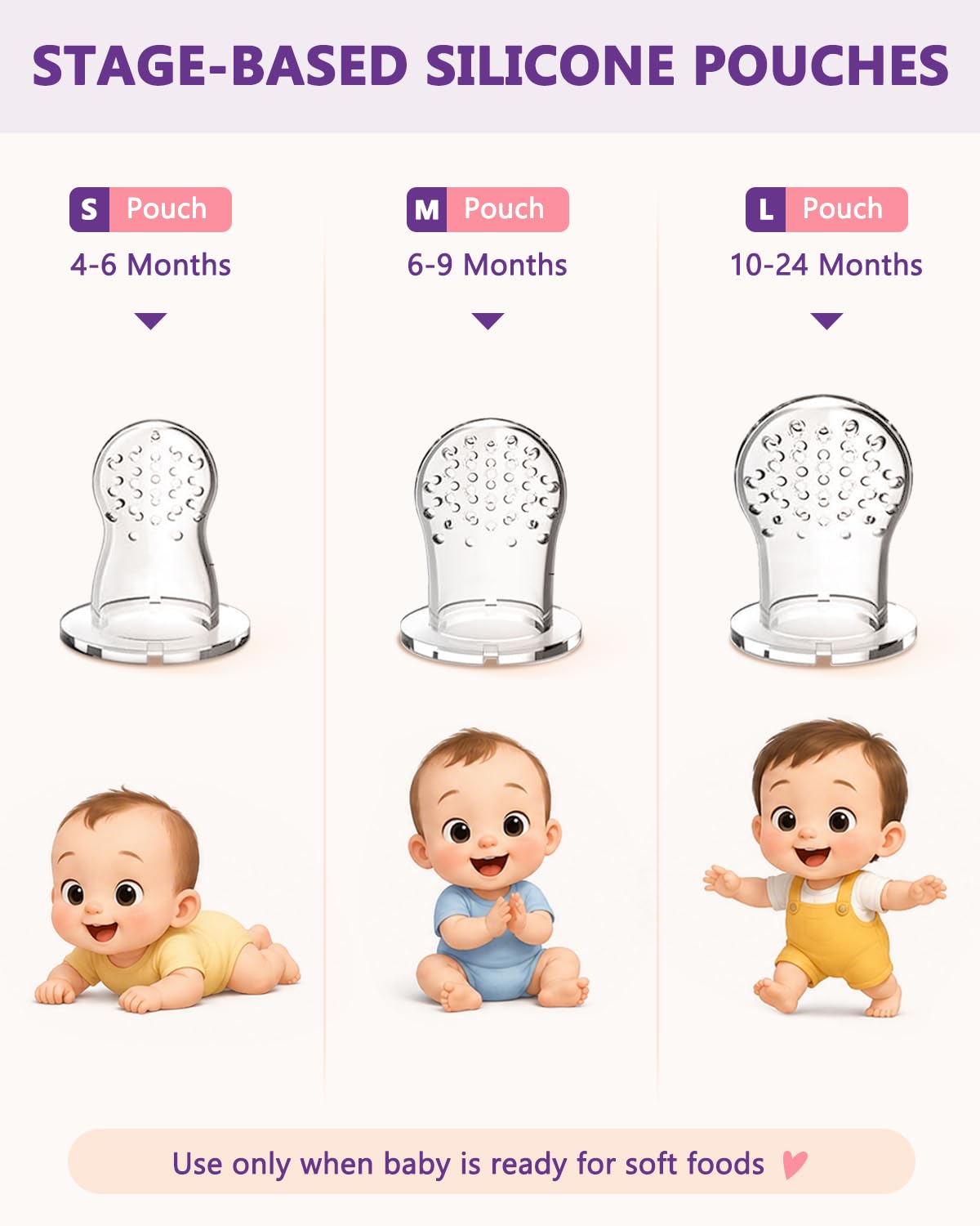 Thumbnail 2 de HAOBAOBEI Baby Solids/Frozen Fruit Feeder Pacifier & Teether Toy (2-Pack) for 4M+