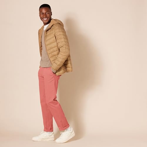 Detalle de Amazon Essentials Pantalones Informales de Estilo Chino, Elásticos y de Corte Ajustado para Hombre – Rojo Frambuesa (34W/32L)