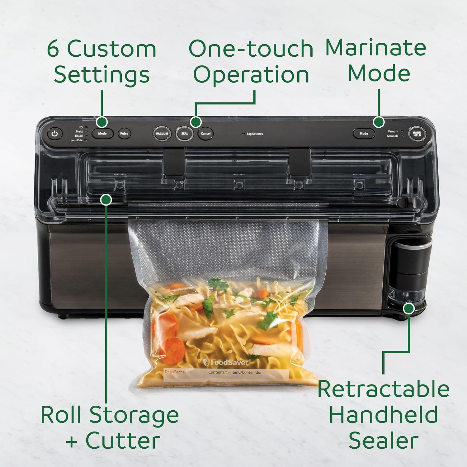 Detalle de FoodSaver Elite All-in-One Liquid+ Vacuum Sealer with Bags