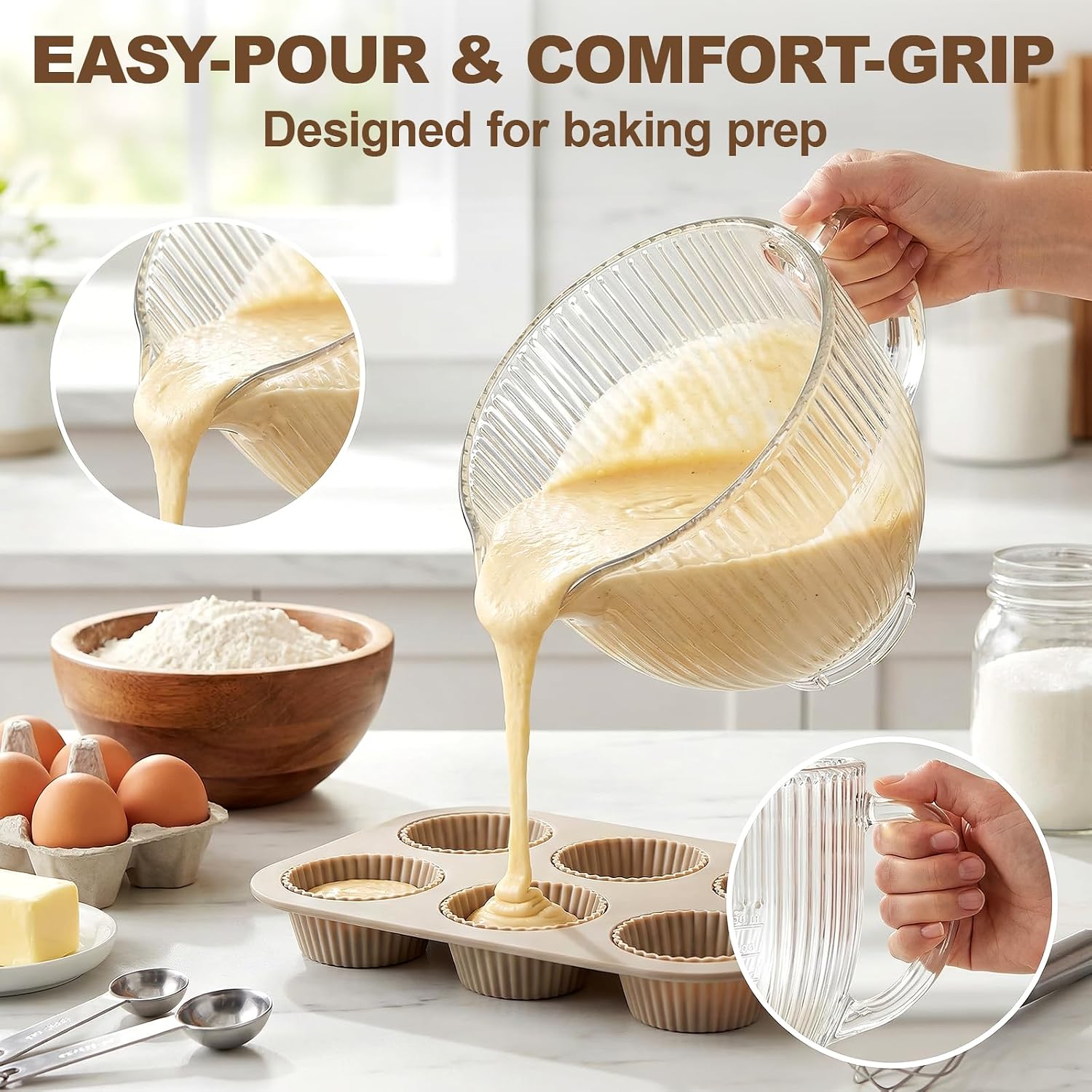 Thumbnail 4 de HOZODO Glass Mixer Bowl, 5-Qt