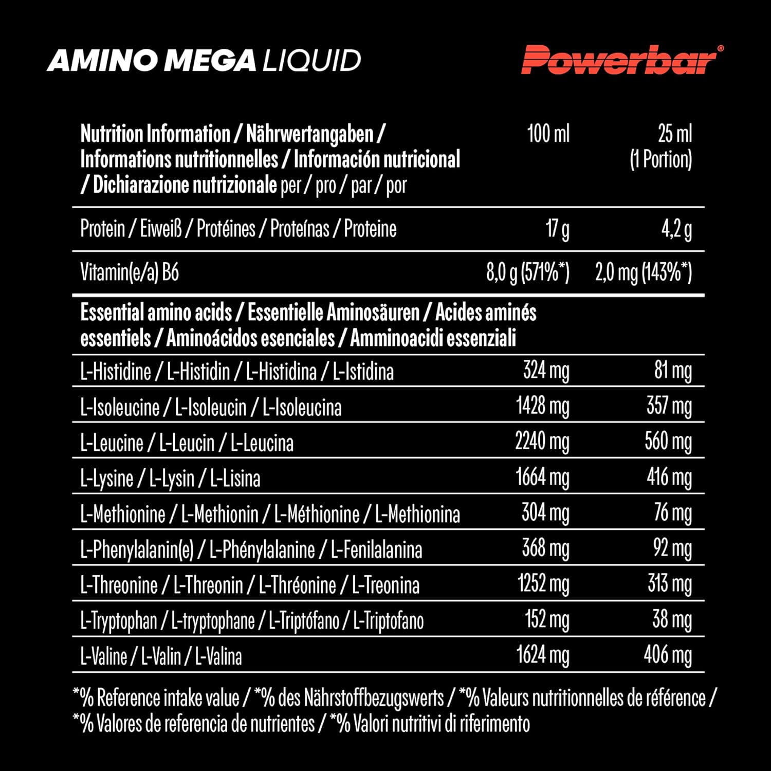 Thumbnail 4 de Powerbar Black Line Amino Mega Liquid 20x25ml 💧 Energía Líquida