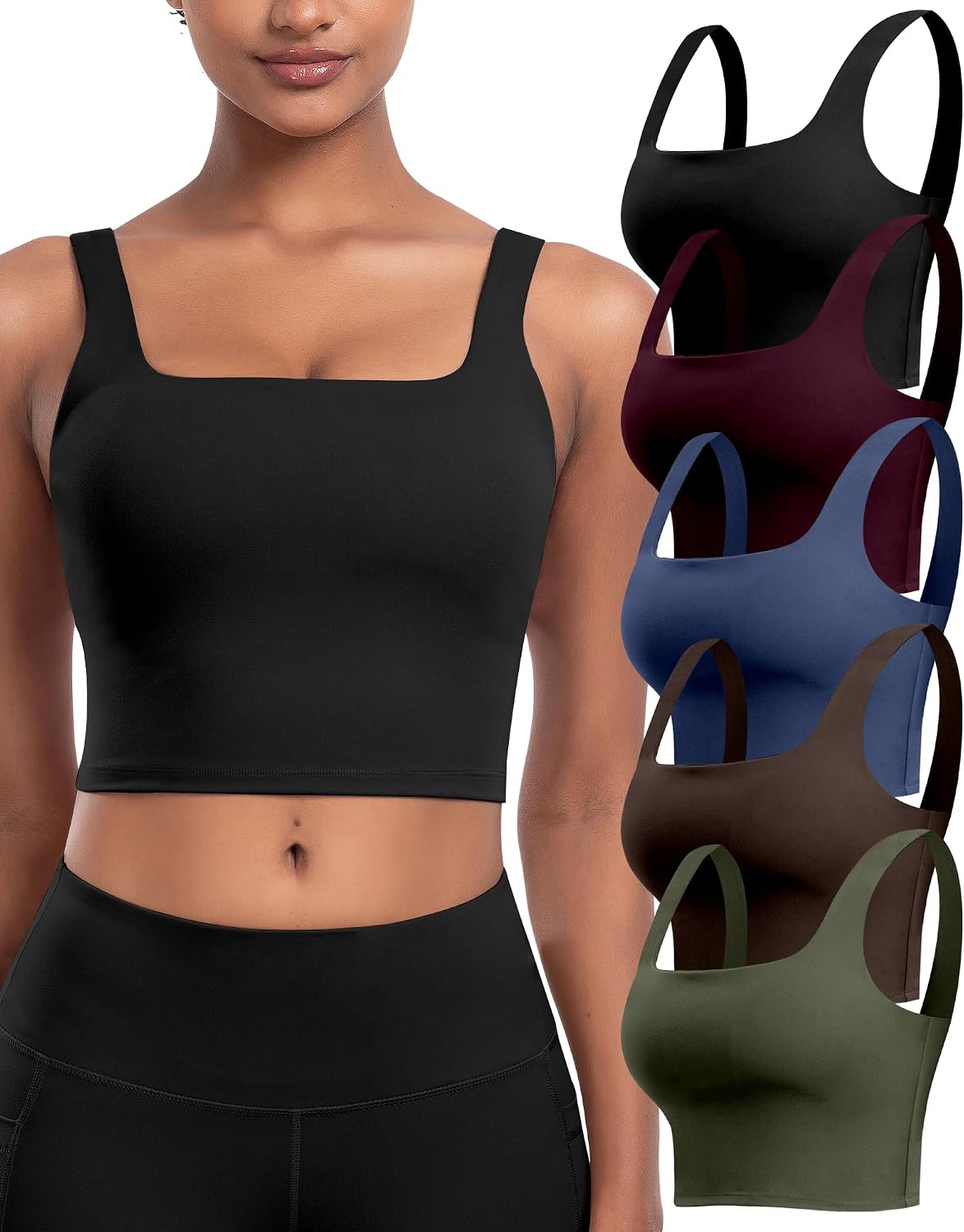 Detalle de CHRLEISURE Womens Sports Bras 5 Pack 75% Polyester