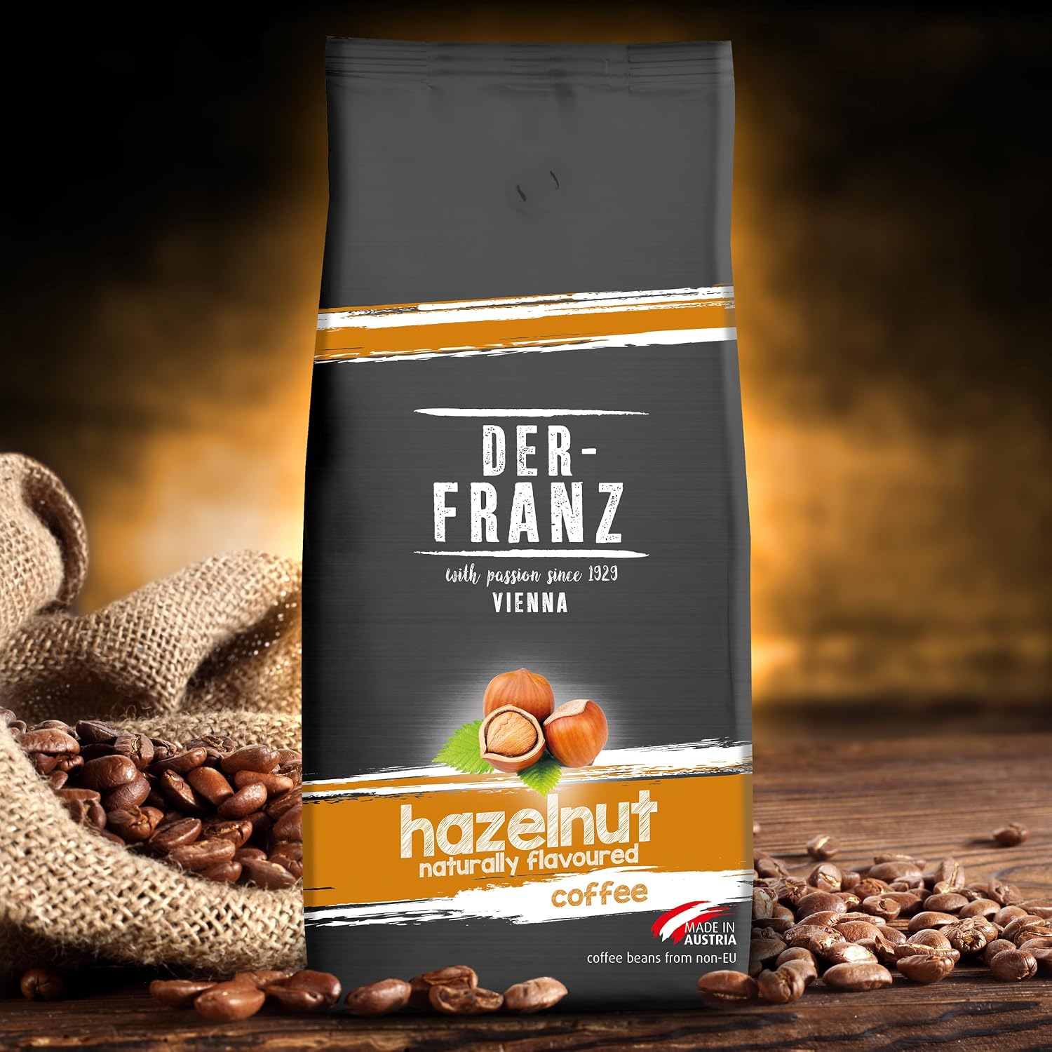 Detalle 2 de Der-Franz caffè Aromatizzato alla Nocciola — Miscela Arabica/Robusta 1 kg