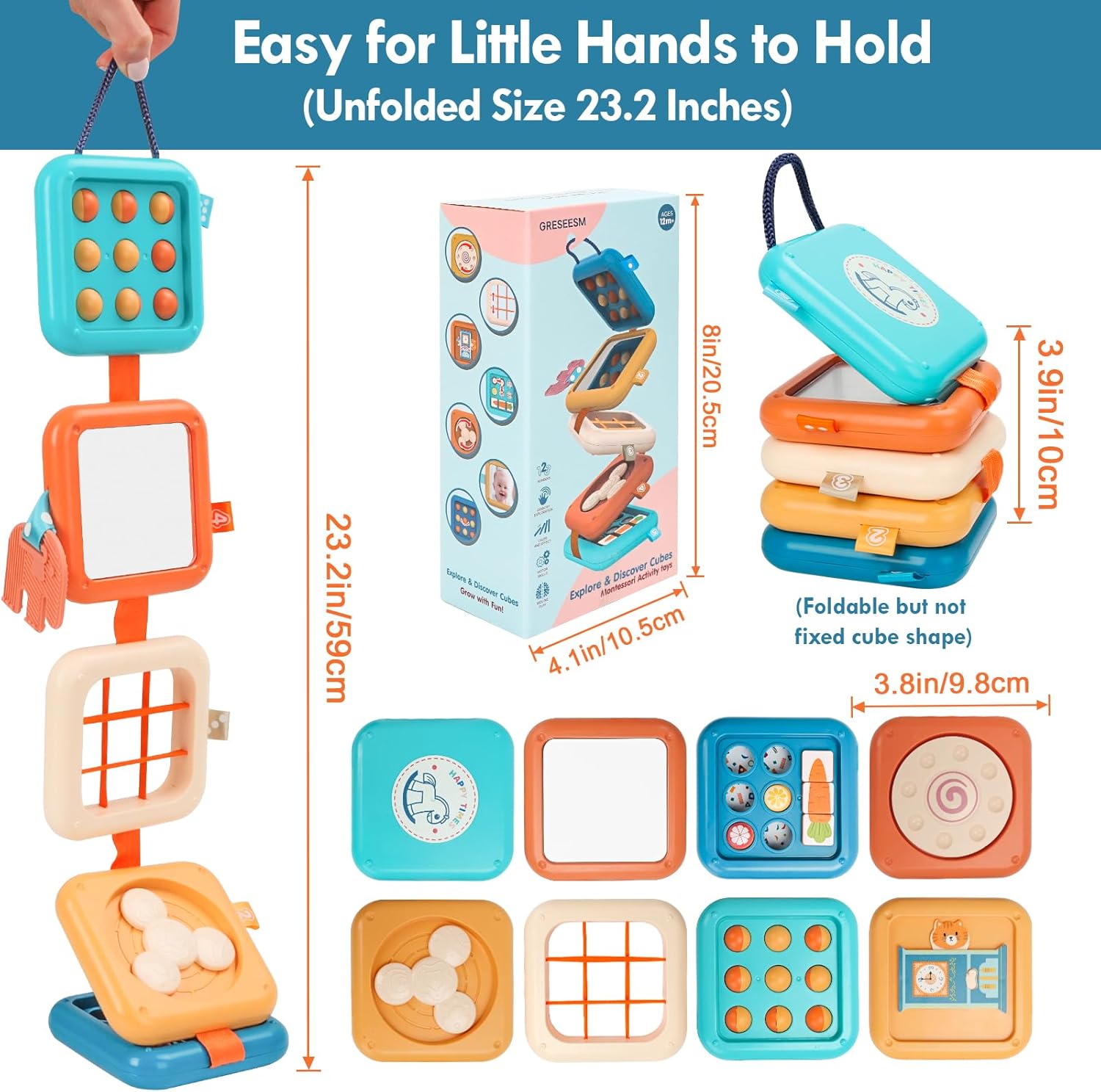 Detalle de GRESEESM Montessori Busy Board for 1 Year Olds and Toddlers (Ages 1–3)