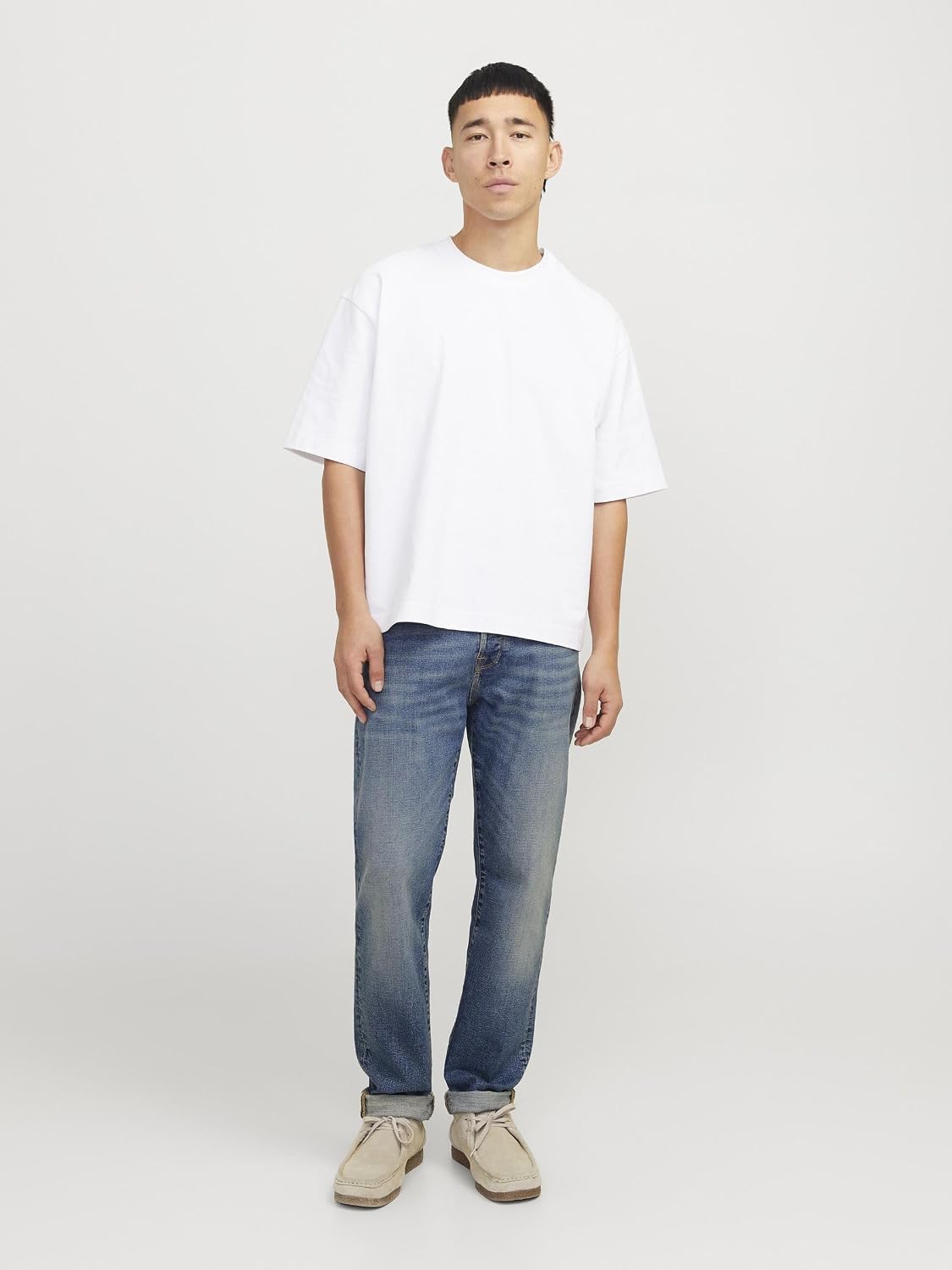 Detalle de Jack & Jones Jjimike Jjfox CB 080 – Jeans bleu denim pour hommes, 30W x 32L
