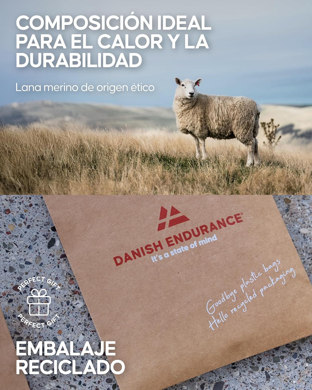 Thumbnail 4 de DANISH ENDURANCE Calcetines Esquí Merino 18‑23 mmHg