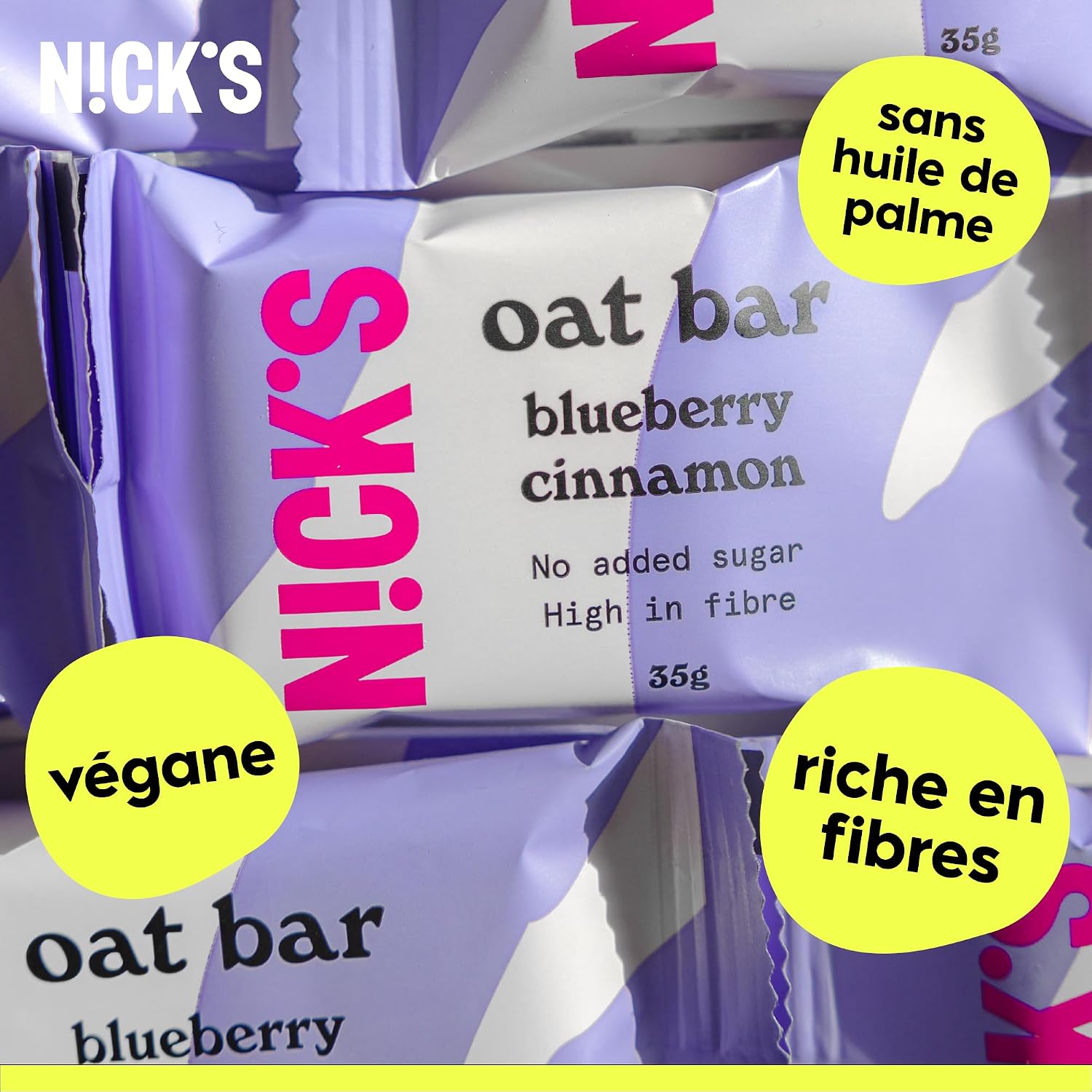 Detalle 2 de N!CK'S barres avoine myrtille cannelle 35g