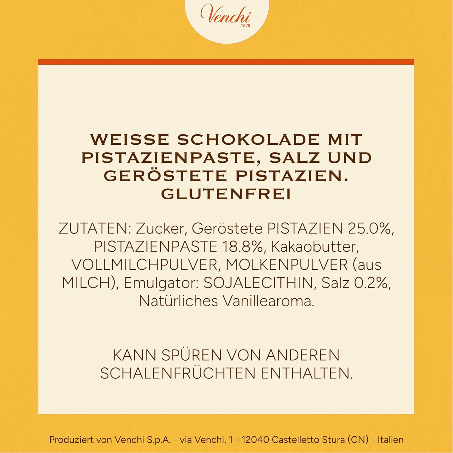 Thumbnail 5 de Venchi Gourmet Pistazien-Schokoladen-Tafel, Weiße Schokolade mit Pistazienpaste und ganzen Pistazien, 95 g