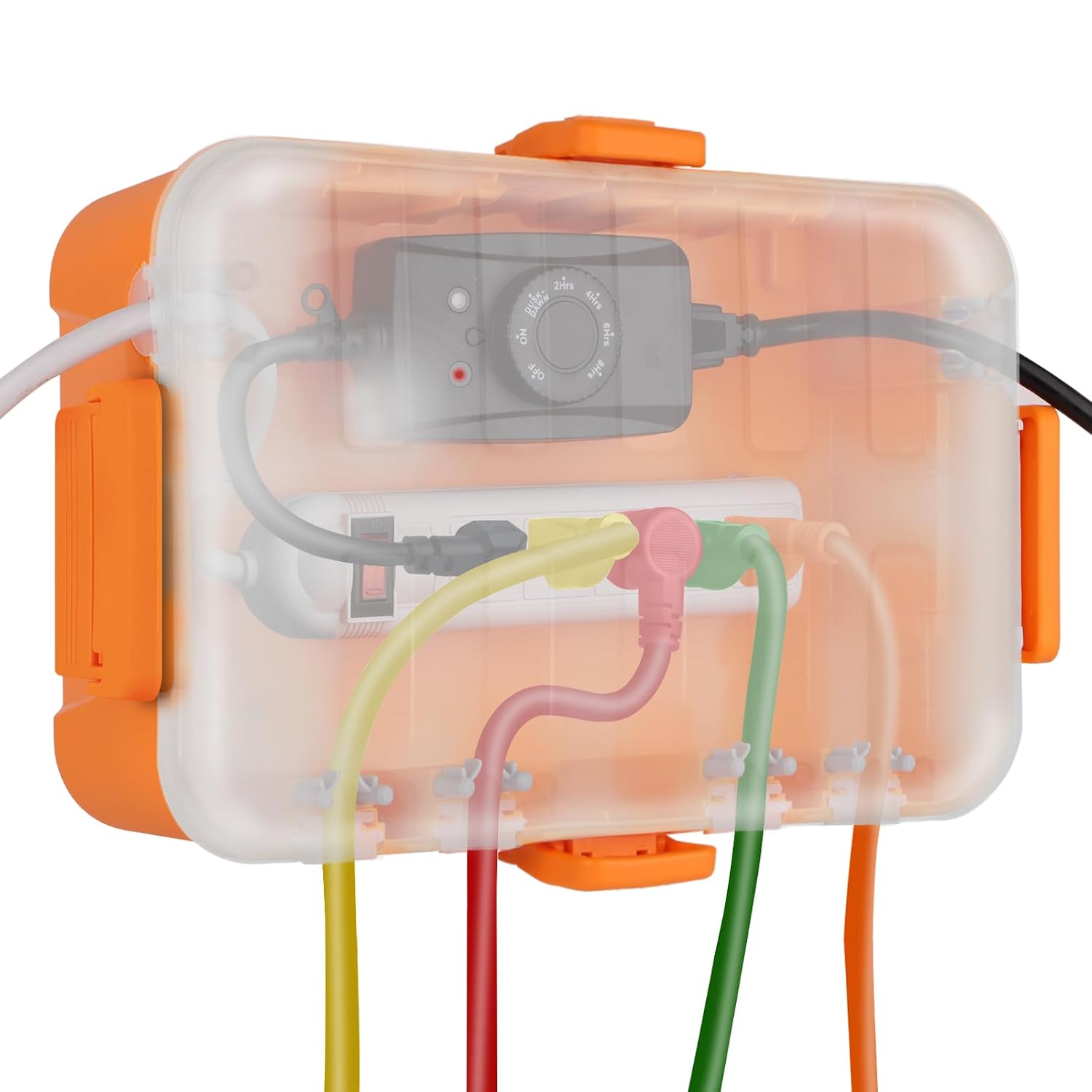 Flemoon 7003 IP54 Outdoor Electrical Box with Clear Lid and 6 Cable Ports