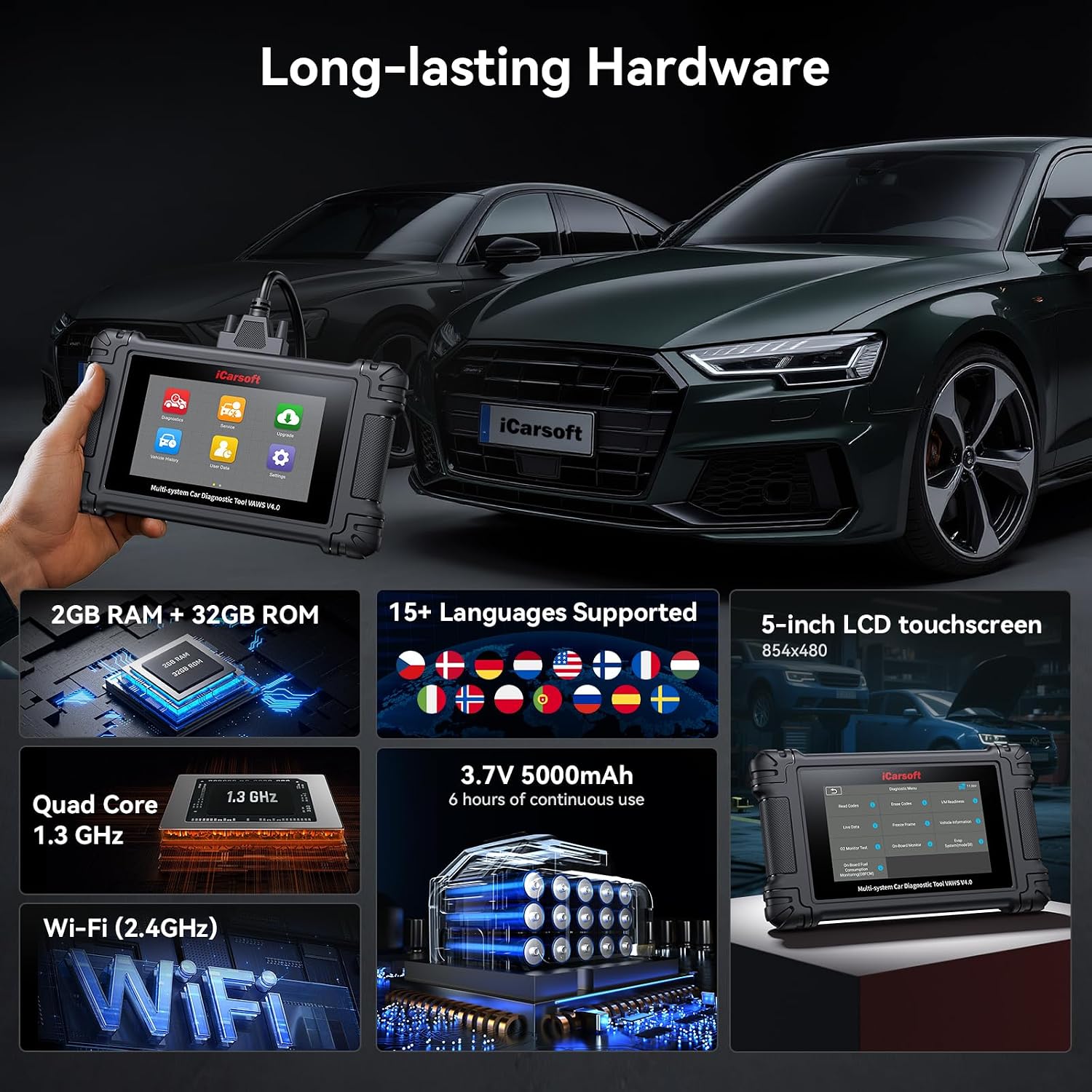 Thumbnail 5 de iCarsoft VAWS V4.0 bidirectional diagnostic tool for V.A.G plus optional brand packs