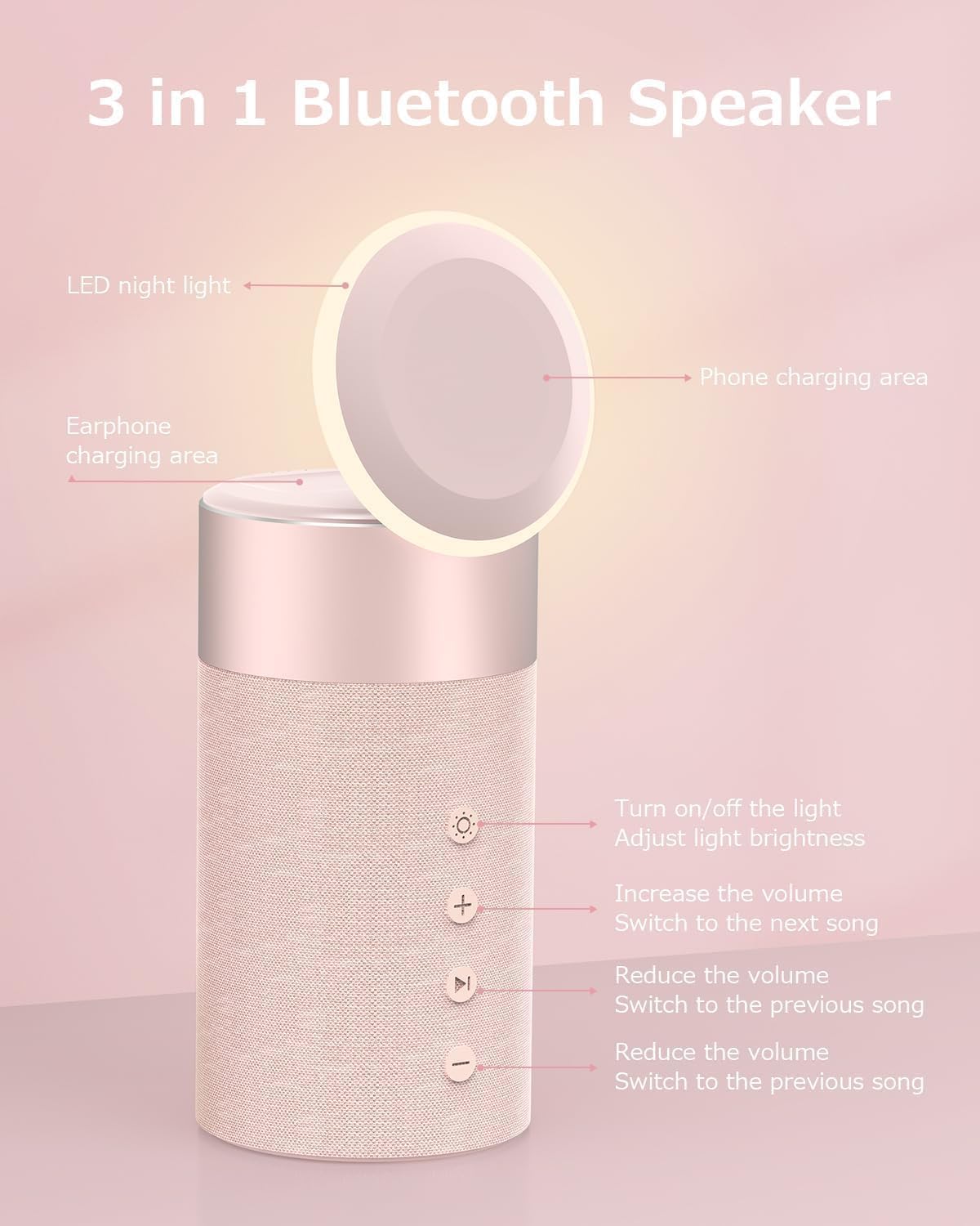 Thumbnail 2 de COLSUR Bluetooth Speaker with Wireless Charger and Night Light – 2‑in‑1 magnetic charging station