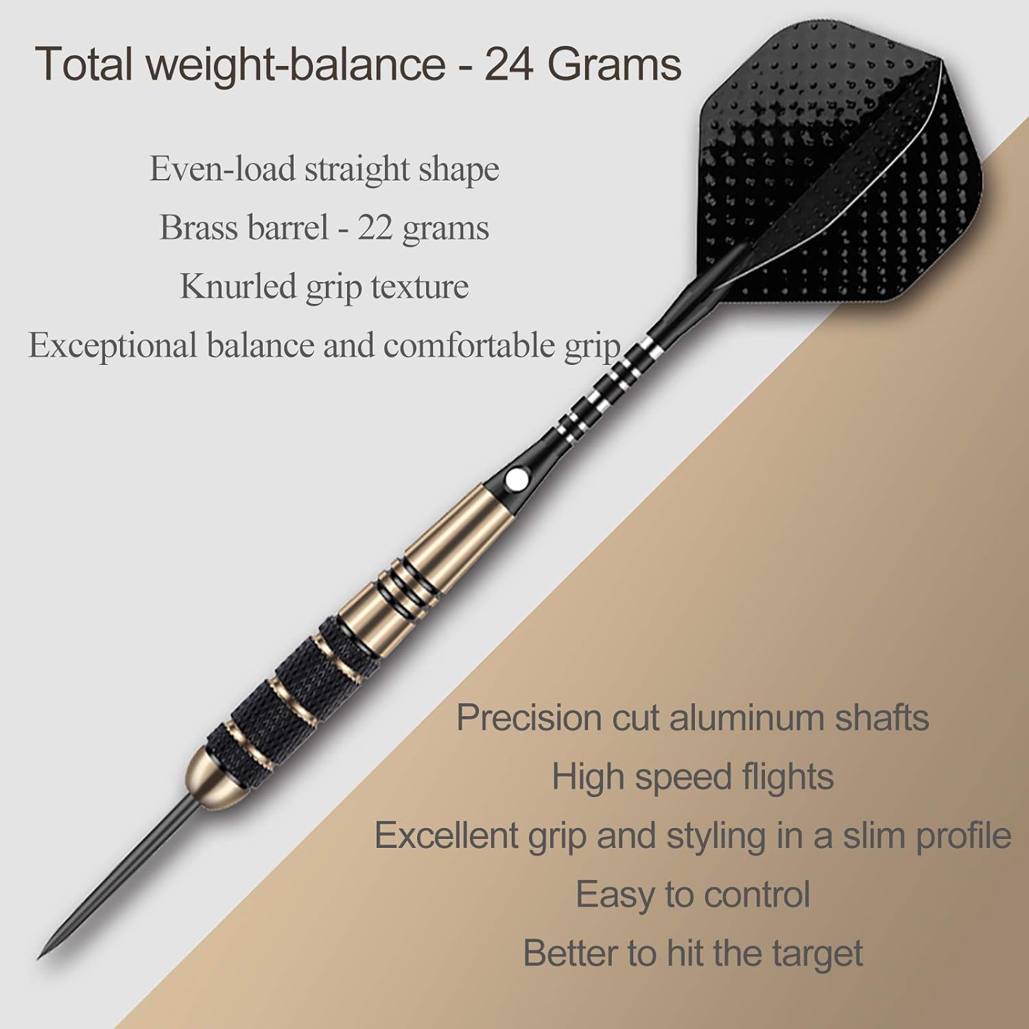 Thumbnail 2 de Sanfeng Professional Steel Tip Darts Set – 3 Pack (22–27g) with Brass Barrels and Complete Accessories