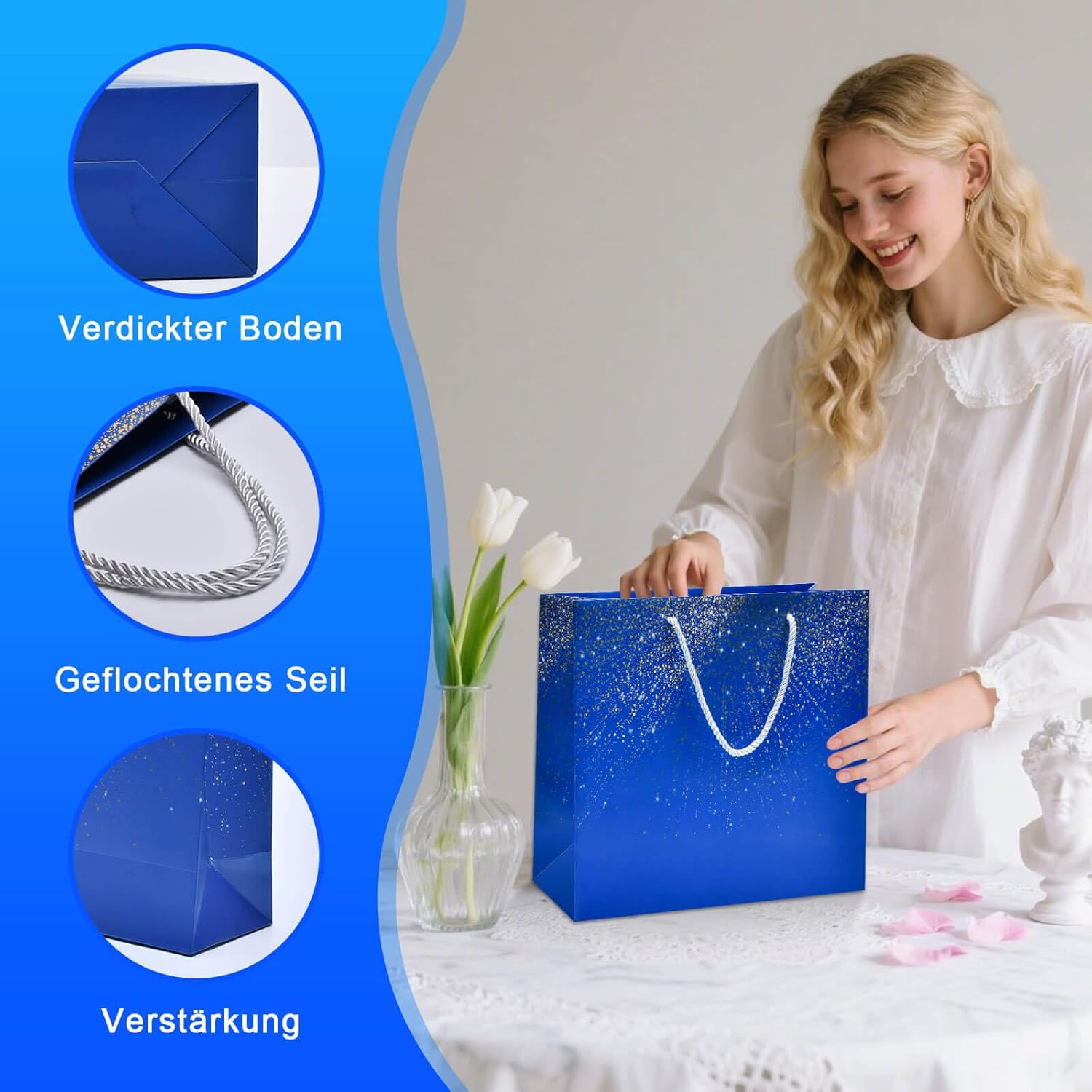 Thumbnail 2 de Geschenktüten Sternenhimmel 27,9×32×11 cm 🎁