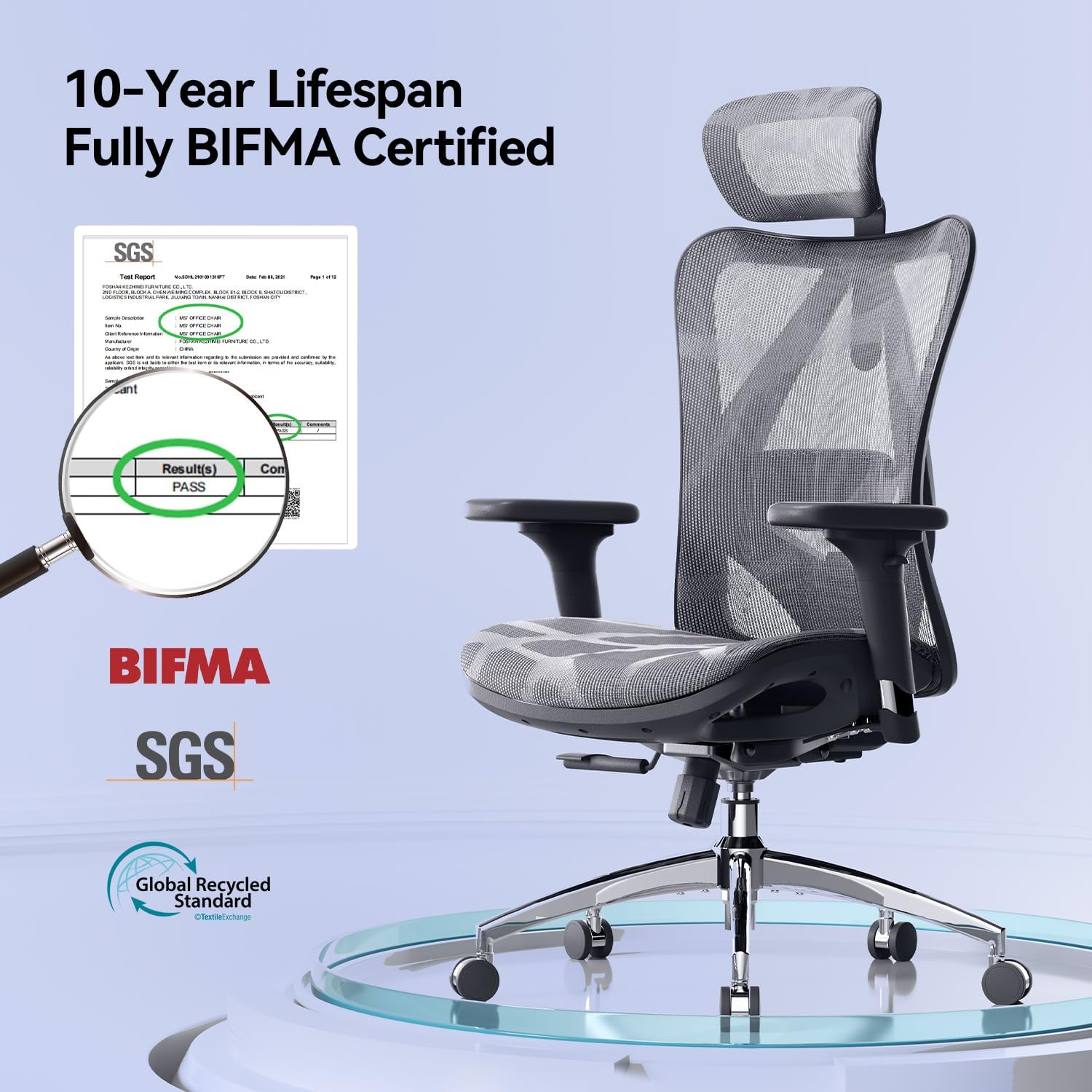 Detalle 2 de SIHOO M57 Ergonomic Office Chair 330 lb