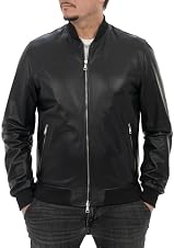 Detalle de Pelletterie Borghese A101 Bomber pelle 100% Made in Italy