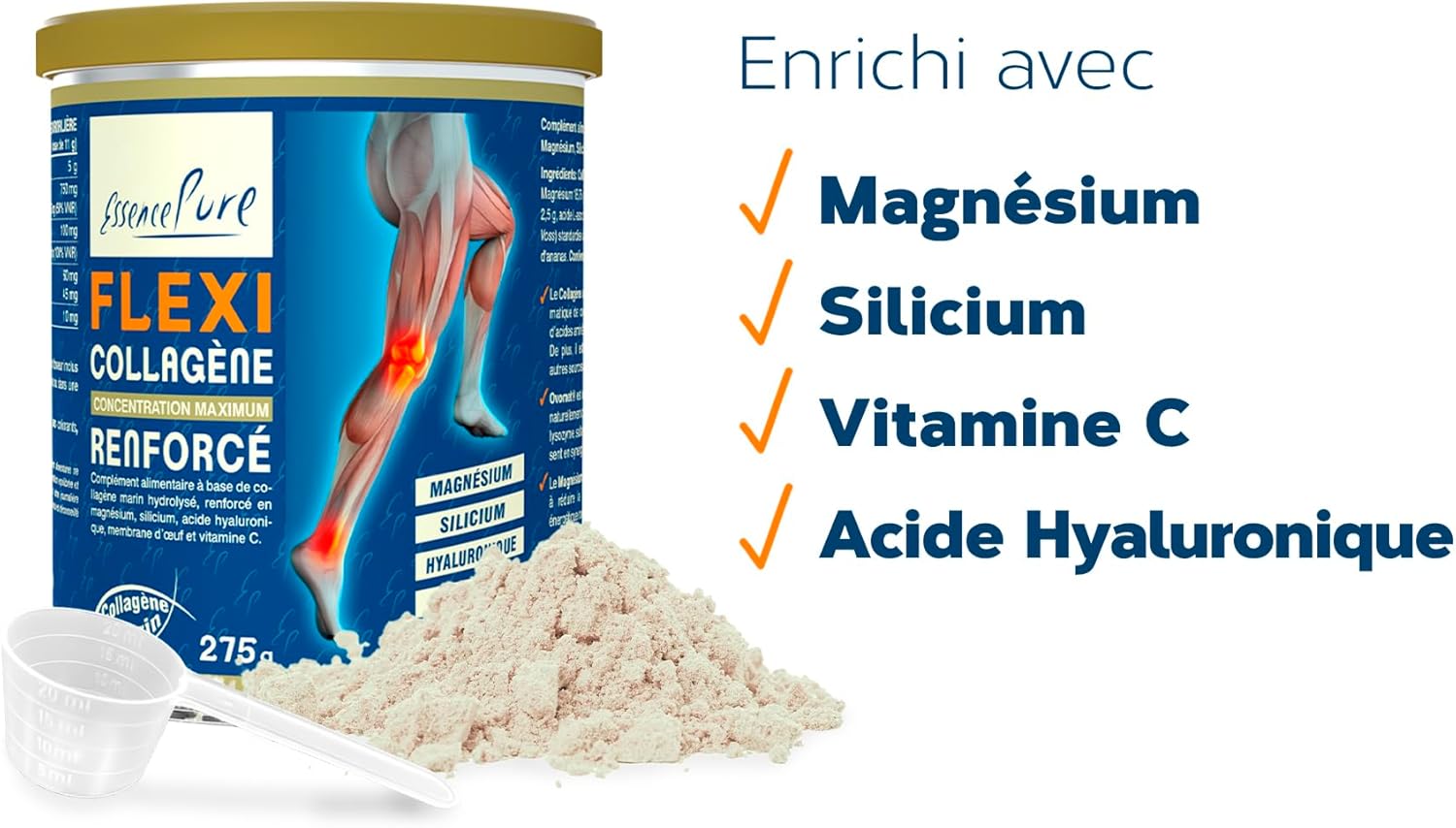 Thumbnail 6 de Collagène Marin Poudre 275 g – Flexi Collagène Renforcé avec Peptan et Ovomet par Essence Pure