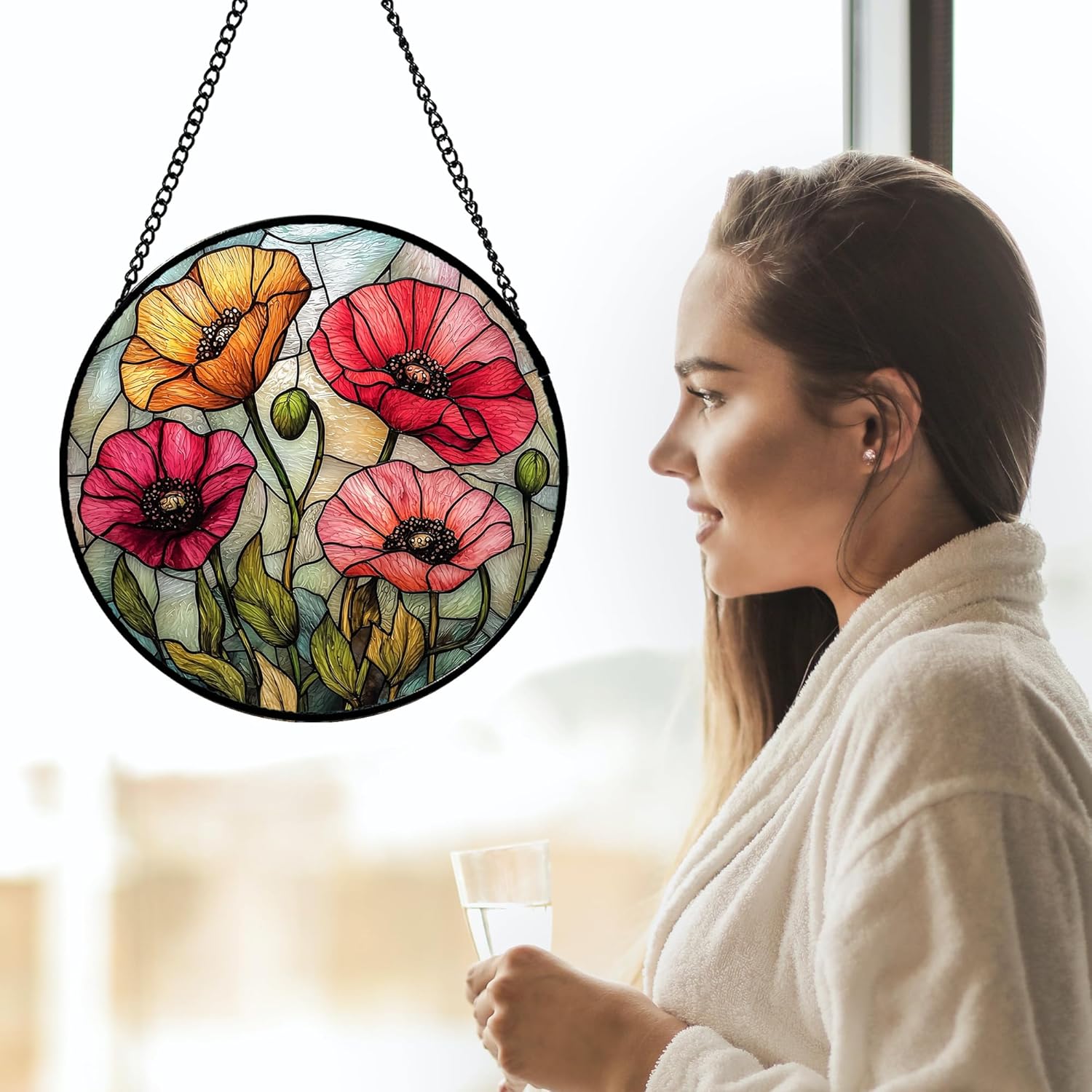 Detalle 2 de AMDERVEN Stained Glass Suncatcher Sun Catcher 9.8 in