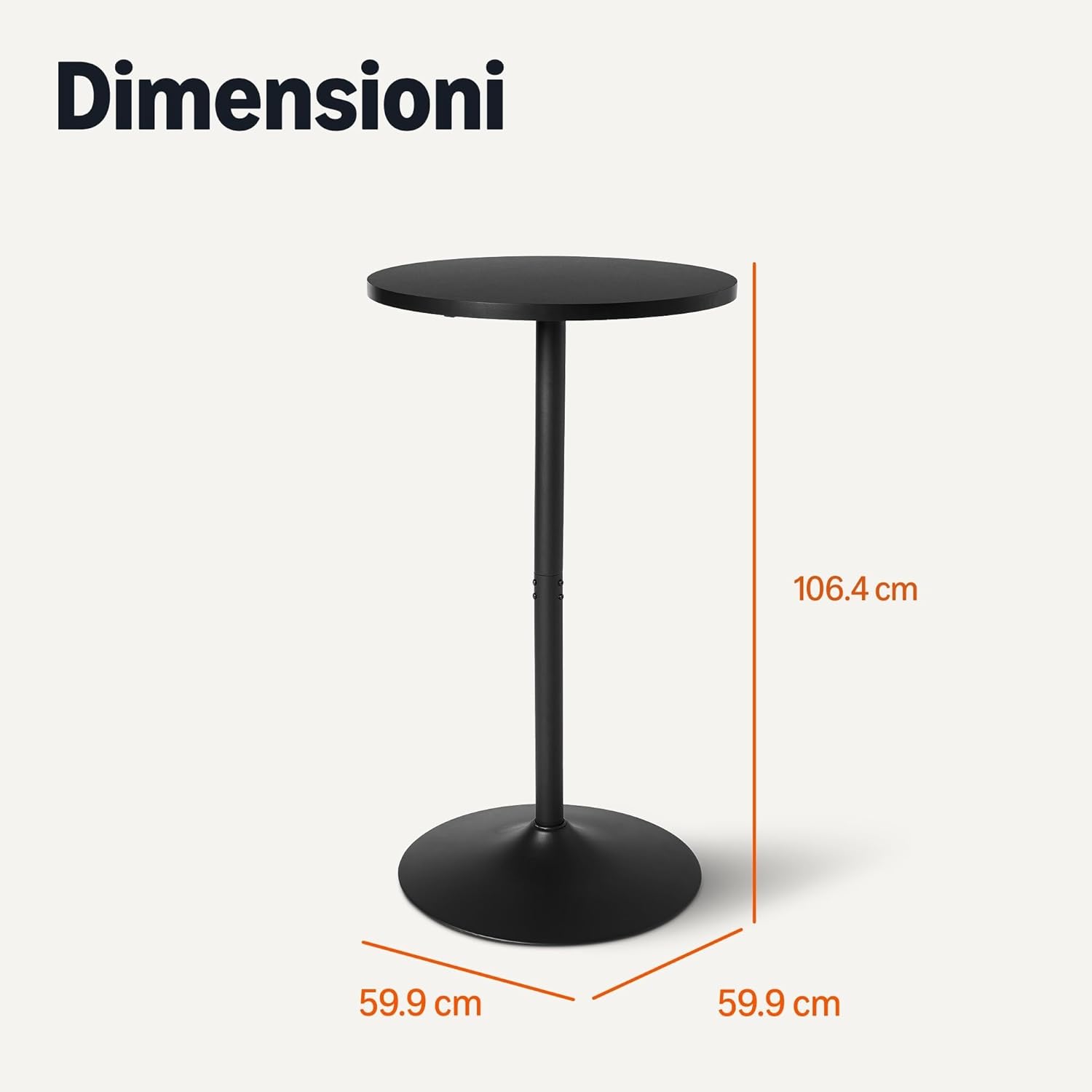 Thumbnail 1 de Amazon Basics Tavolo da Bar rotondo per colazione e bistrot, da interno ed esterno, colore nero