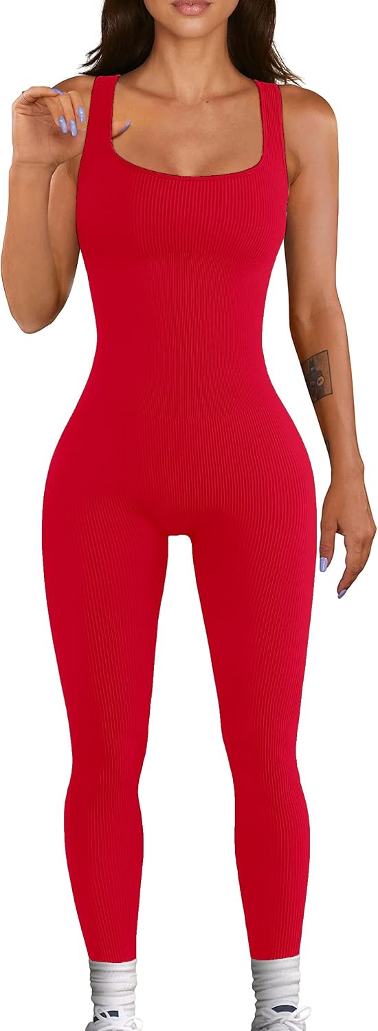 Detalle 2 de YIOIOIO Women's Ribbed Workout Jumpsuit