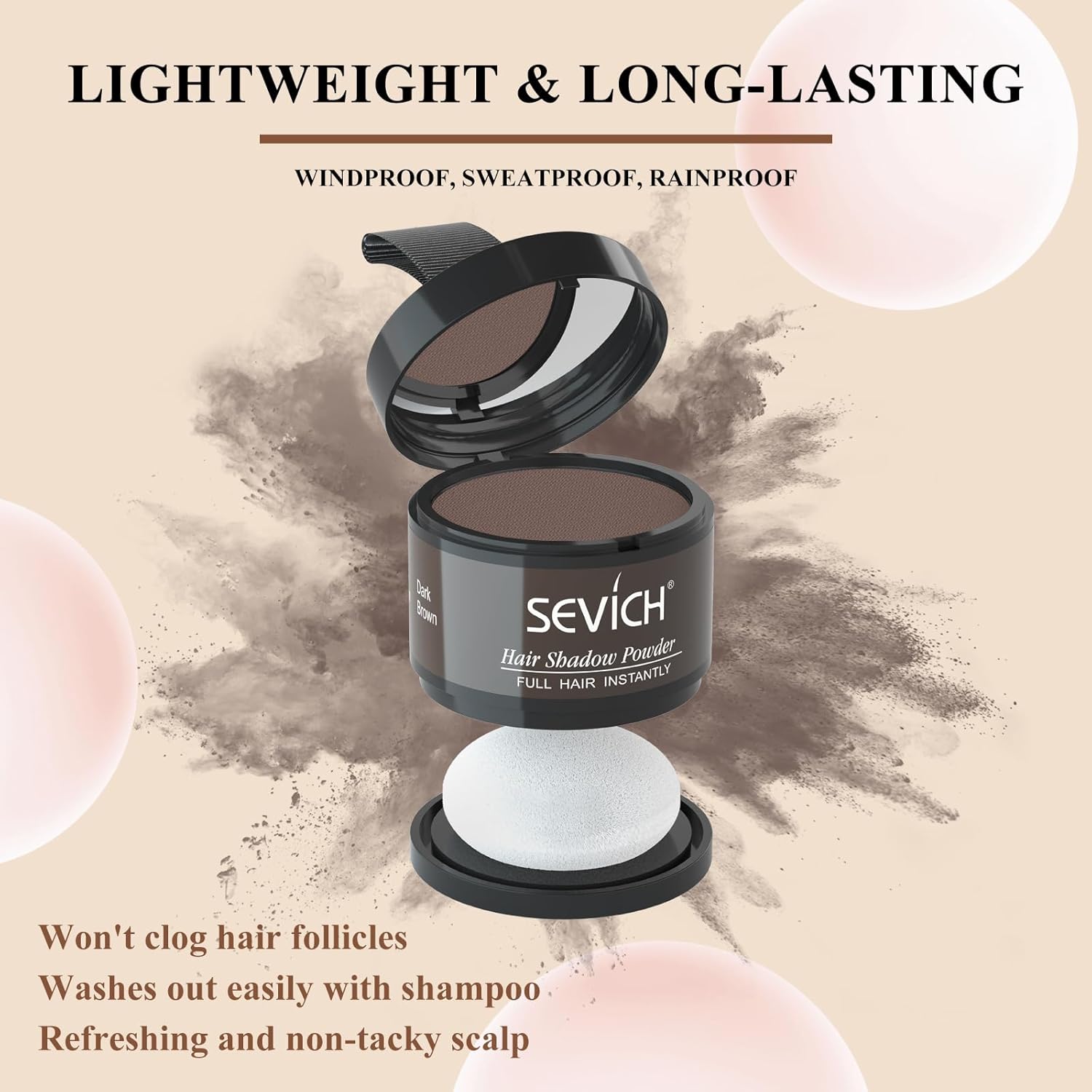 Detalle 2 de Sevich Hairline Powder (Dark Brown) — instant hair loss and root touch-up powder