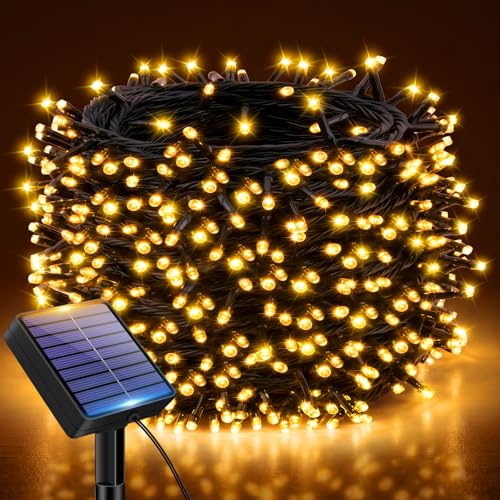 Detalle de kolpop Solar Lichterkette Outdoor 12M – wetterfest, 120 LED, 14 m Gesamtlänge