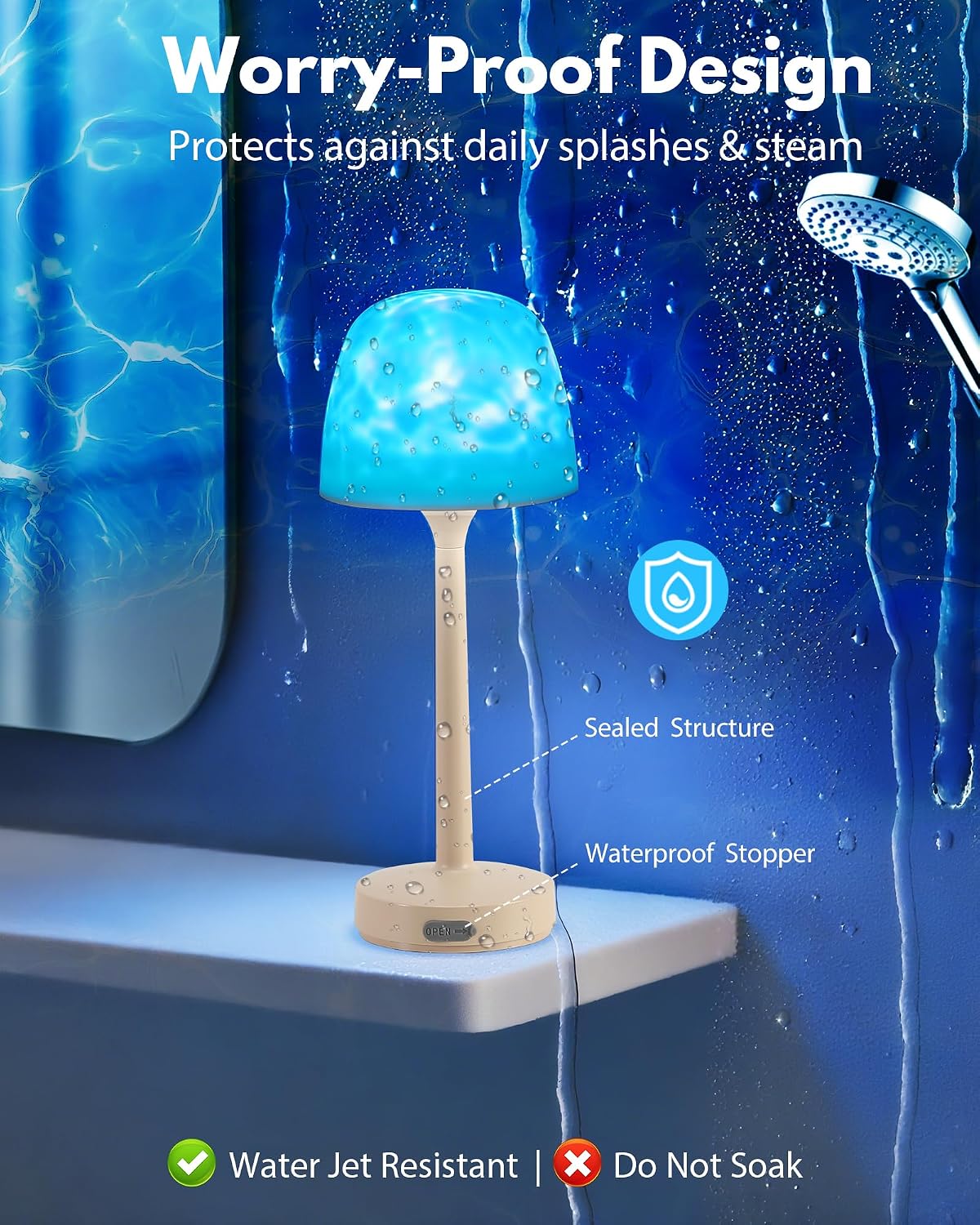 Thumbnail 2 de Funlenry Spa-Like Shower Lamp 16‑colour projector