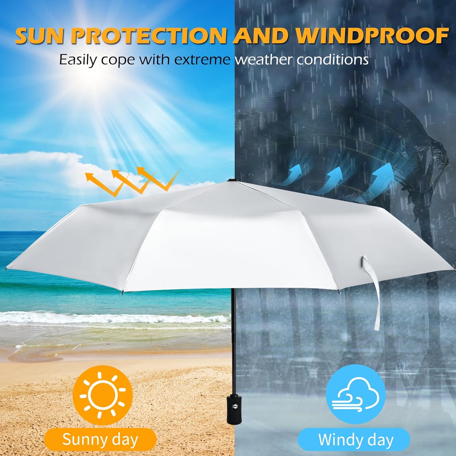 Thumbnail 1 de HEXSOLID 46/42inch Windproof Folding Umbrella ☔