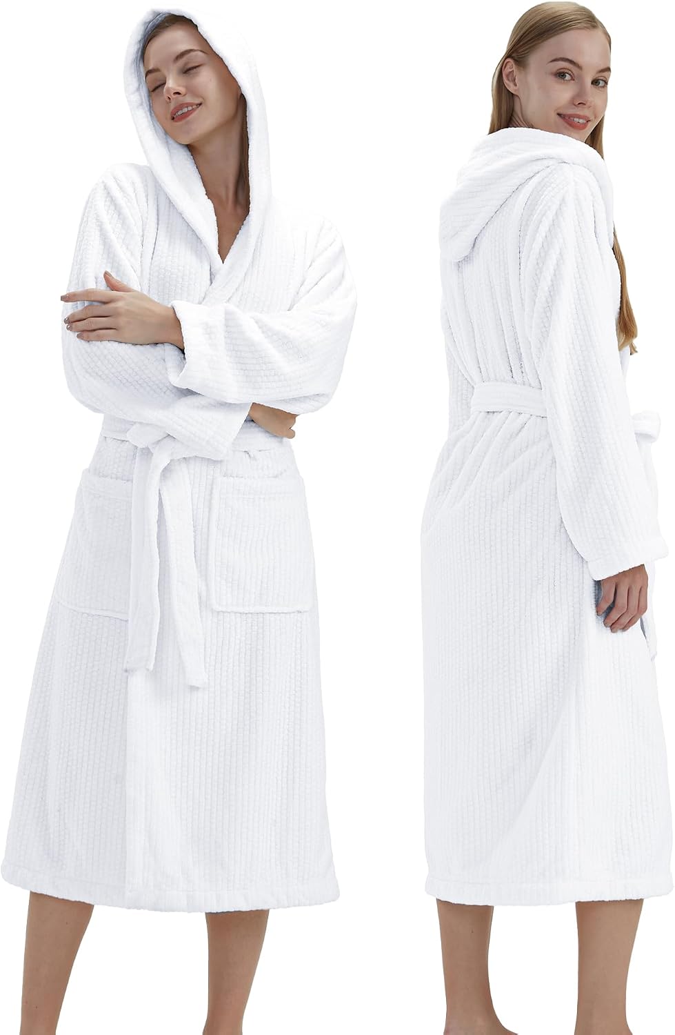 Detalle de PJGGZ Hooded Bathrobe for Women, Long Quick-Dry Towel Robe
