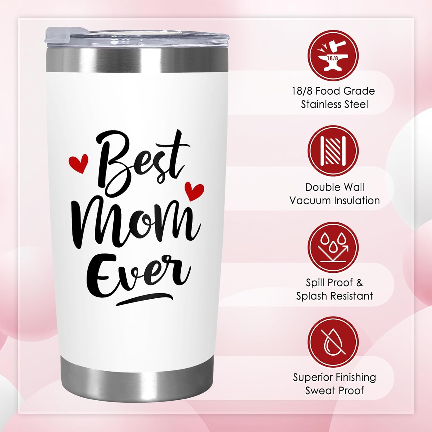 Thumbnail 1 de TEEZWONDER Mothers Day Gifts from Daughter Son 20 oz Stainless Steel Insulated Coffee Tumbler with Lid