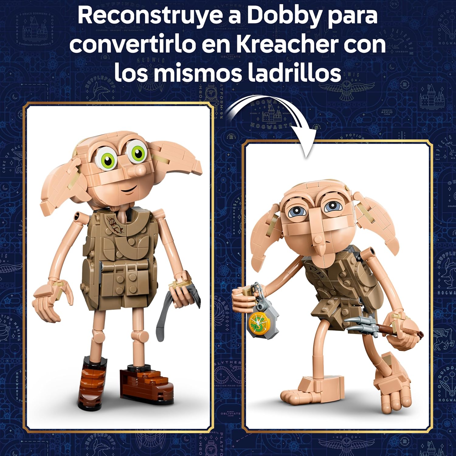 Thumbnail 4 de LEGO Harry Potter 76469 Dobby el Elfo Libre y Kreacher: muñeco transformable en 2 en 1